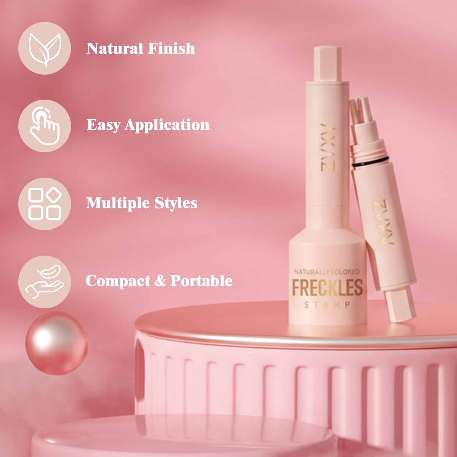 Freckle Stamp Pen - Waterproof Long-Lasting Freckle Marker for Natural-Looking Sunkissed Freckles, Easy-To-Use Cushion Tip Stamp for Quick Makeup (Light Brown) - Dark Brown image number 4