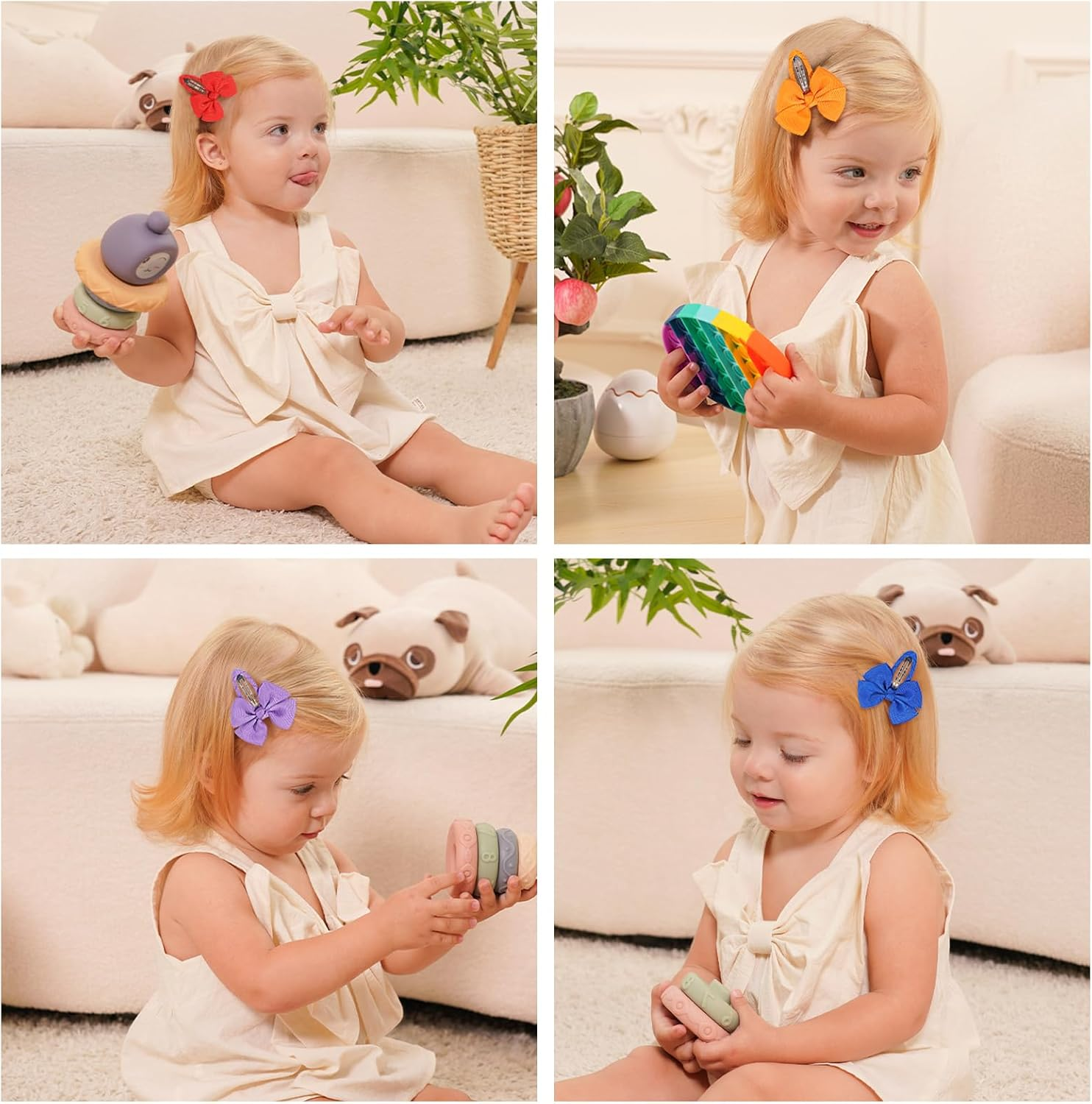 Choicbaby Pack of 40 Hair Clips Girls, 2 Inch Hair Clip Bow Hair Clips Children Girls Hair Accessories for Baby Girls Toddlers image number 5