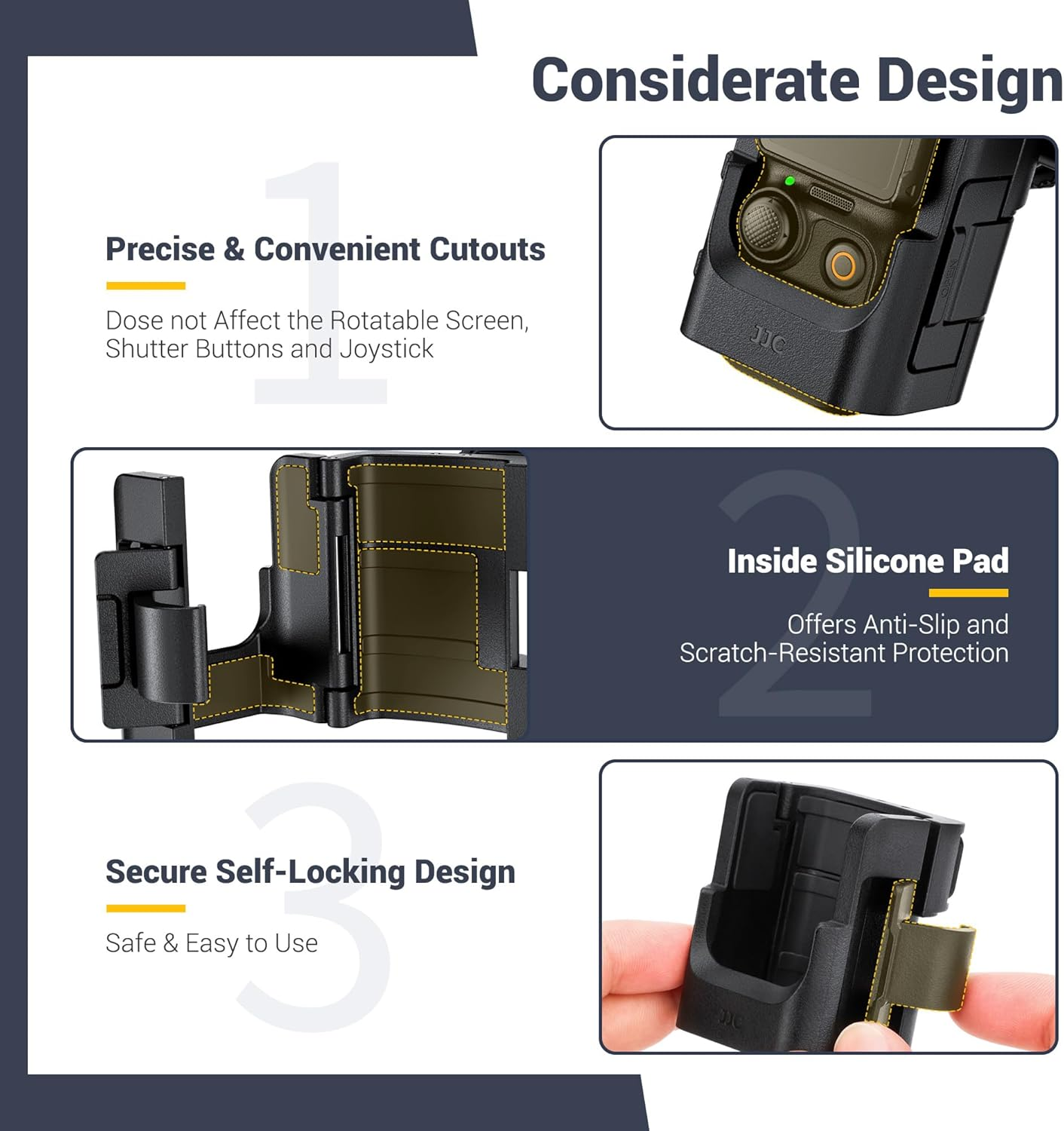 JJC Expansion Adapter for DJI Osmo Pocket 3 Protective Cage Bracket with Hot Shoe Mount & 1/4-20&lsquo; Screw Holes/Osmo Pocket3 Action Quick-Release image number 4