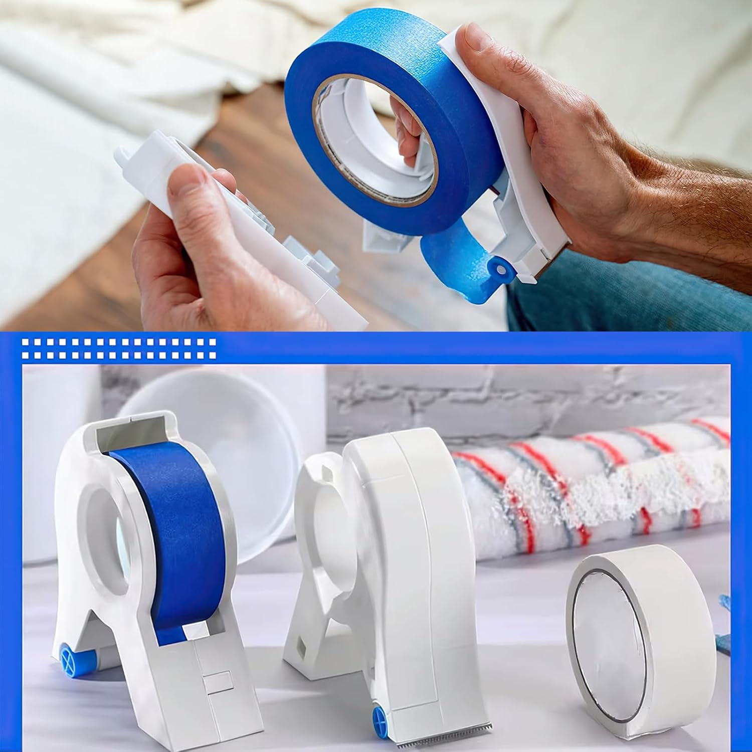 Masking Master,Painters Tape Dispenser,Masking Tape Dispenser,Masking Tape Applicator,Painters Tape Applicator for Painting,Masking Paint Tape Applicator,Portable Masking Tape Cutter with Painter Tape image number 4