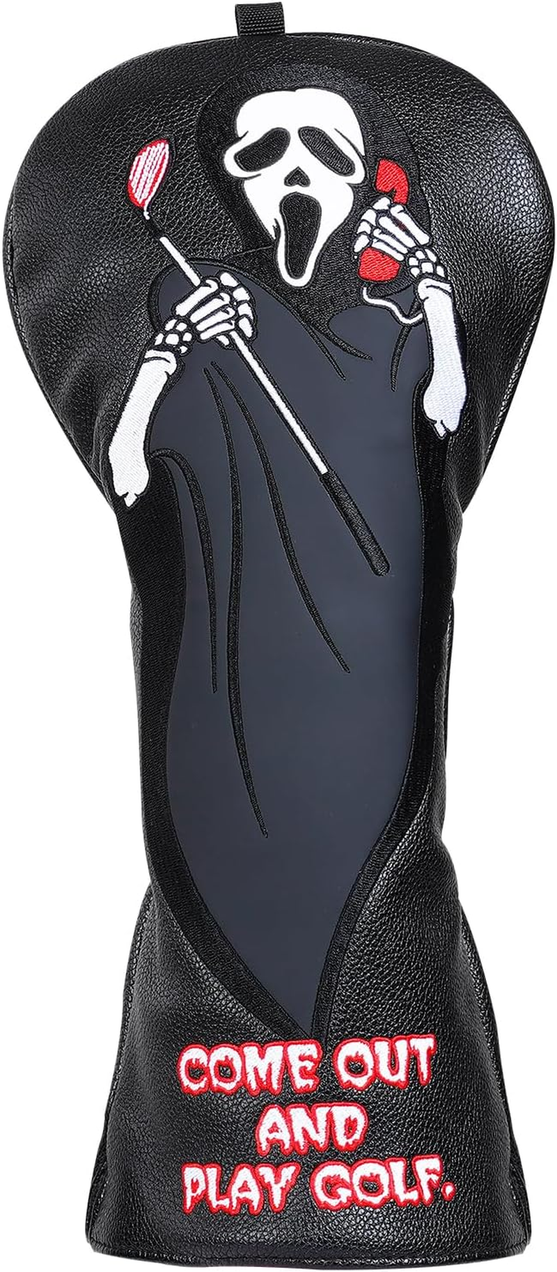 Golf Headcovers - Funny Golf Club Covers - Tour Grade PU Leather - Golf Driver Headcover, Waterproof, Soft Lining Golf Gift Birthday Gifts Grim Reaper Death Golf
