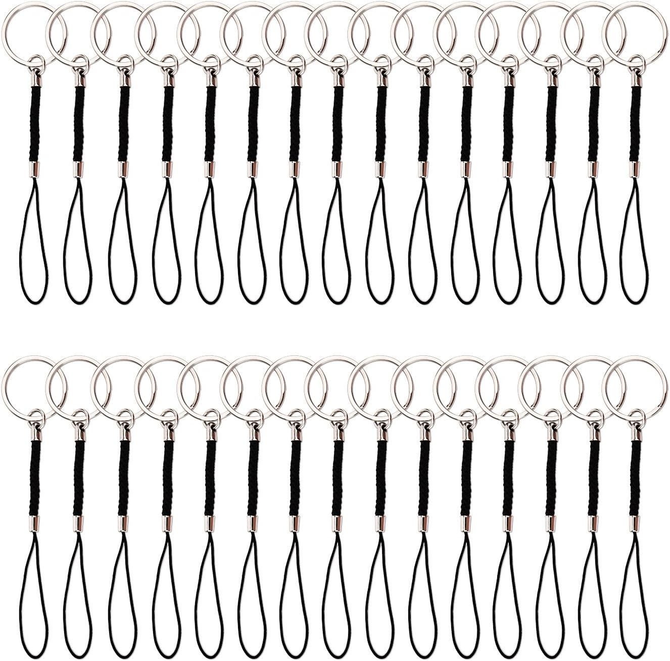 Sunmns Split Key Chain Rings with Lanyards Rope for USB Flash Drive, MP3, MP4, Key Finder and ID Card Badge, 30 Pack image number 1