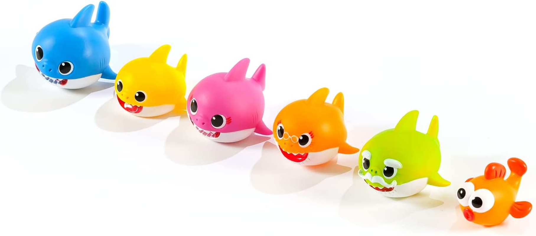 ODS 48821 Baby Shark Set of 6 Soft Bath Sharks, Multi-Colour image number 2
