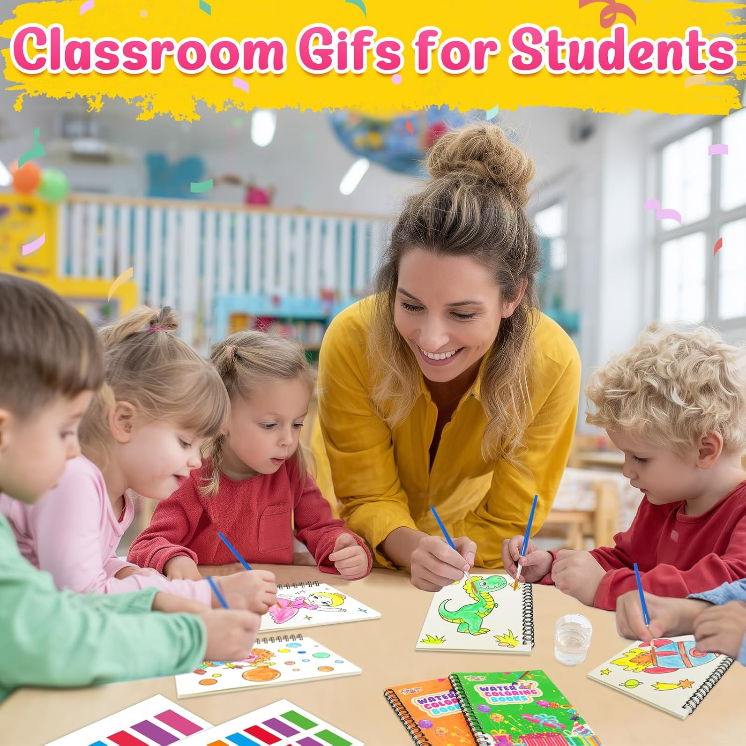 Coloring Books Party Favors for Kids - 24 Pack Mini Water Coloring Books Paint Sets for Kids Goodie Bags Stuffers Students Classroom Gifts Bulk, Return Gifts for Birthday Halloween Party Favors Bulk