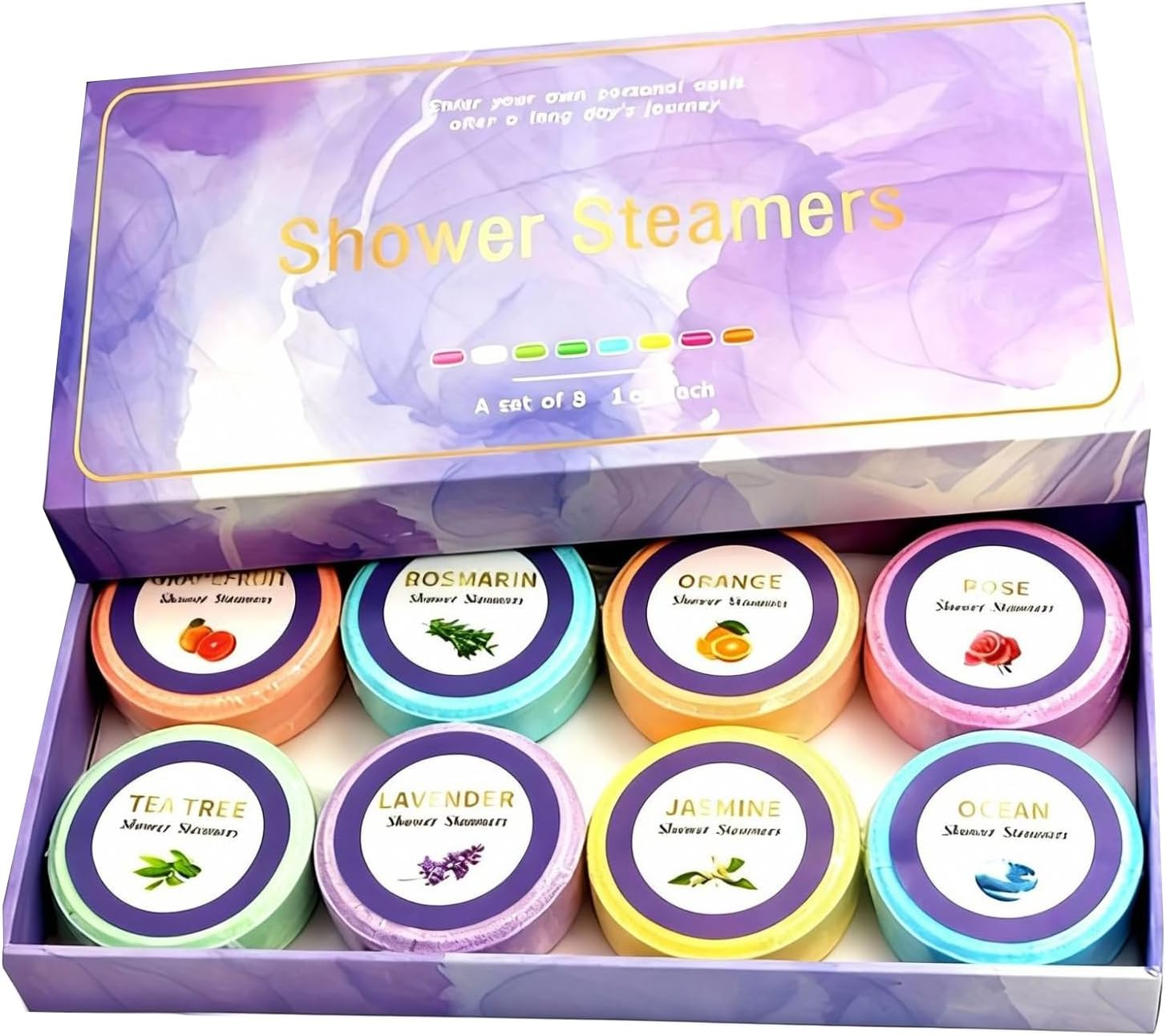 Shower Steamers Aromatherapy 8 Pack - Gifts for Women, Shower Bombs with Essential Oils, Self Care and Stress Relief Stocking Stuffers, Relaxation Birthday Gifts for Women and Men
