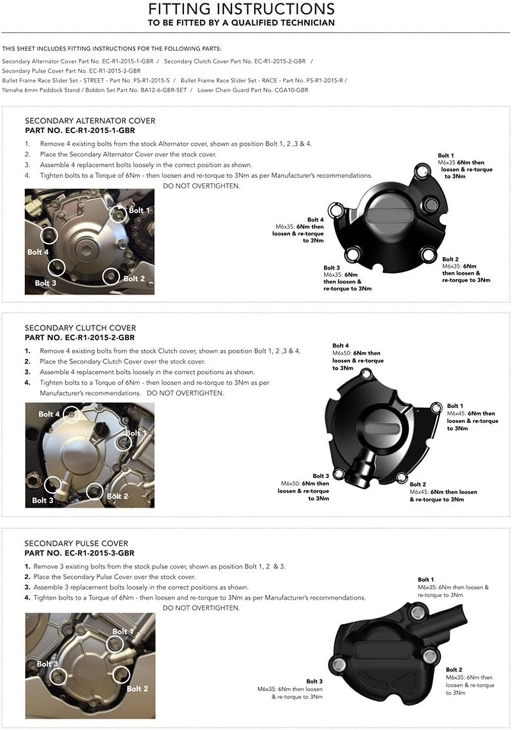 Motorcycles Engine Cover Protection Case for Yamaha R1&R1M 2015 2016 2017 2018 2019 2020 2021 2022 Accessories Engine Parts (Color : 1 Set B) image number 2