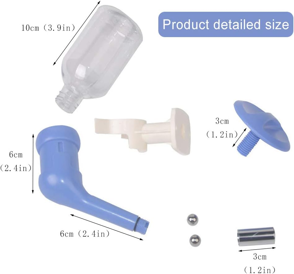 Andiker No-Drip Dog Water Dispenser Bottle-Dog Kennel Cage Water Dispenser Water Drinker Kettle for Pets Can Be Raised and Lowered Drinking Water Feeding Cage Water Bottle for Dogs (Blue) - Blue image number 3