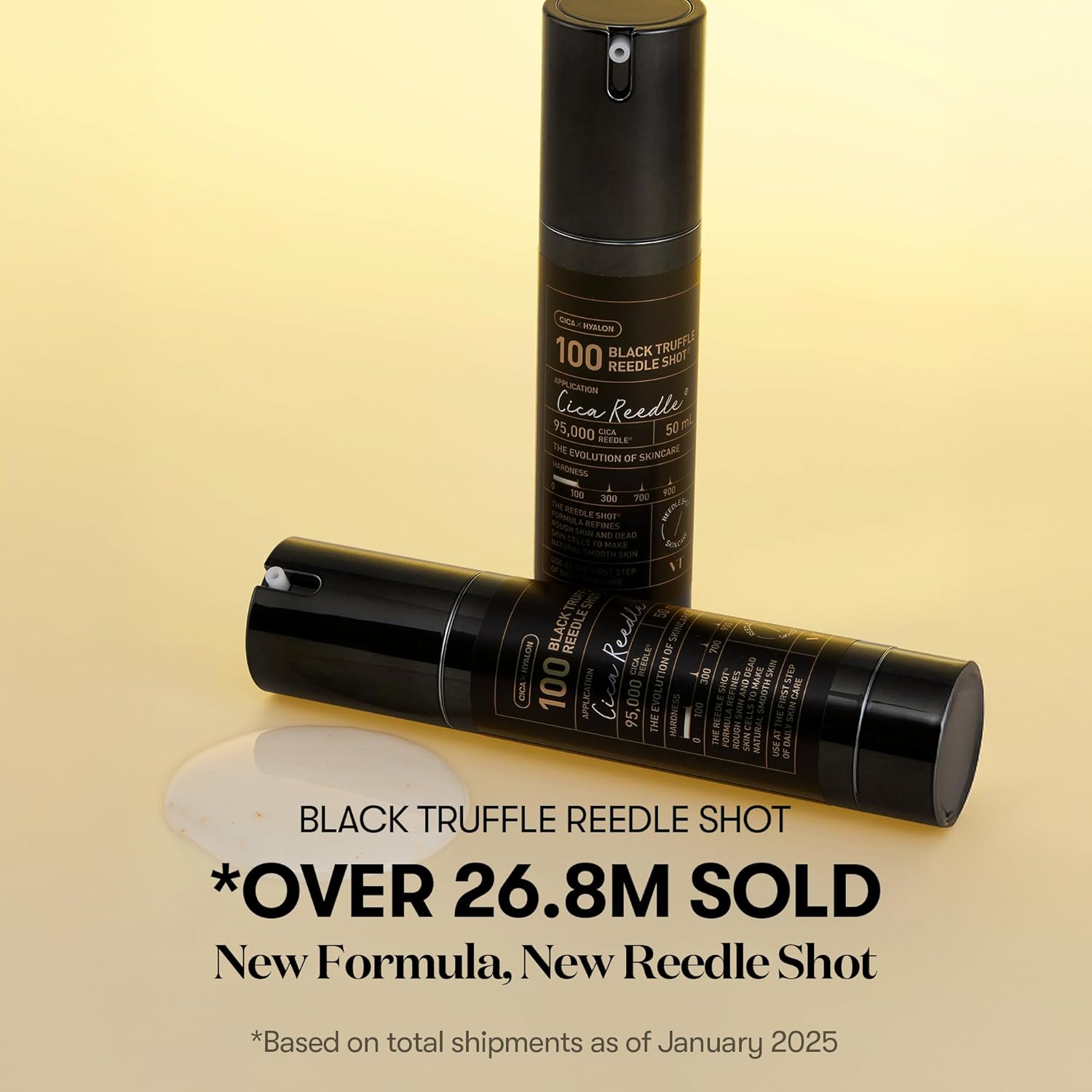 VT COSMETICS Black Truffle Reedle Shot 100, Spicule Microneedling Serum, Anti-Aging Exosome Serum with 24K Gold, Exfoliation, Smooth & Glass Skin, Korean Skin Booster, 1.69 Fl. Oz. (50Ml) image number 3