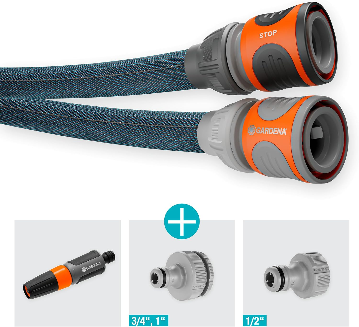 Gardena Liano Xtreme 1/2 Inch, 20M Set: Extremely Robust Textile Garden Hose, for Indoor Water Taps, with PVC Inner Tube, Lightweight, Weather-Resistant (18470-20) image number 3