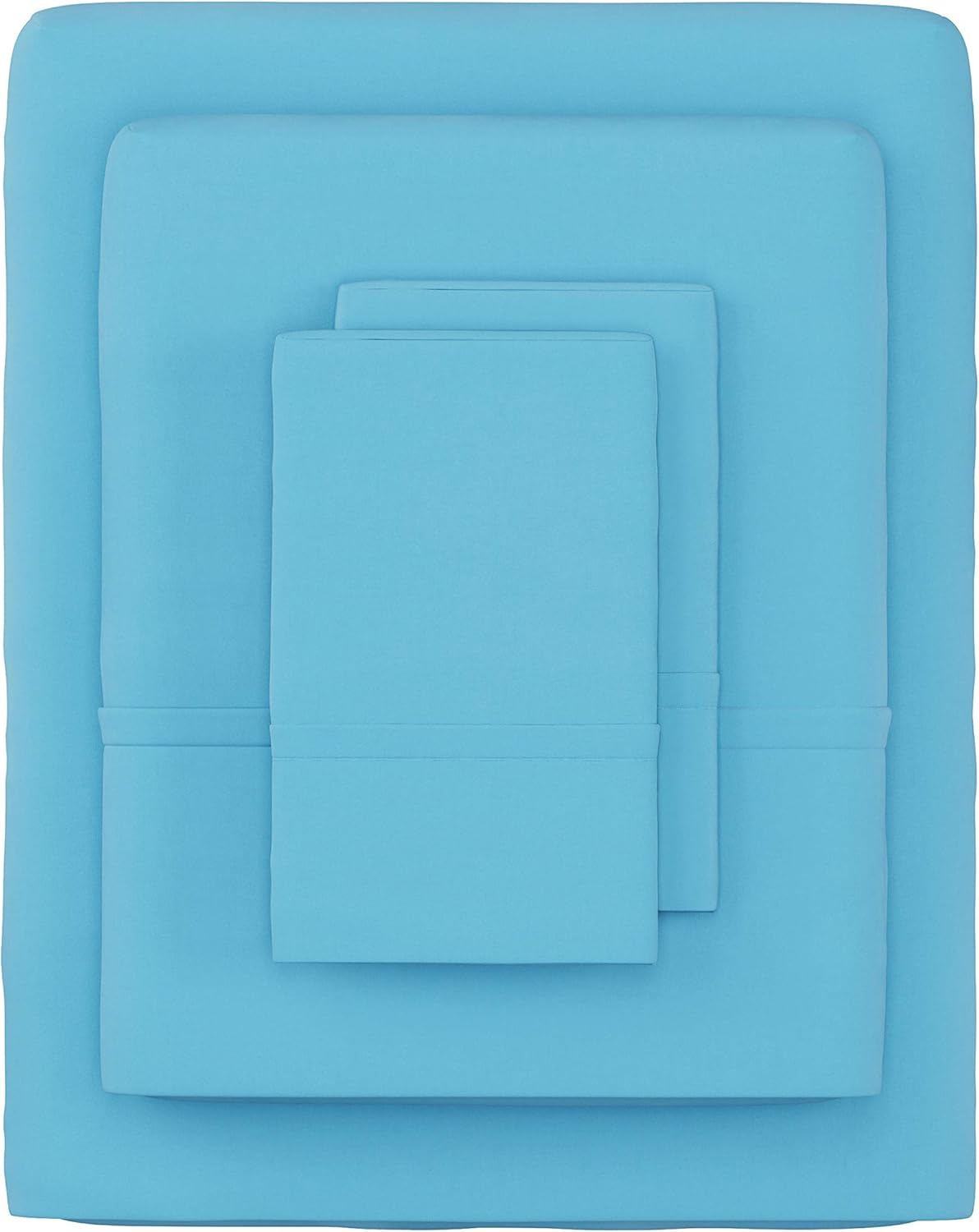 Brushed Microfiber Sheet Set- 3 Piece Bed Linens- Fitted & Flat Sheets, 1 Pillowcase-Wrinkle, Stain & Fade Resistant by Lavish Home (Twin, Light Blue) image number 4