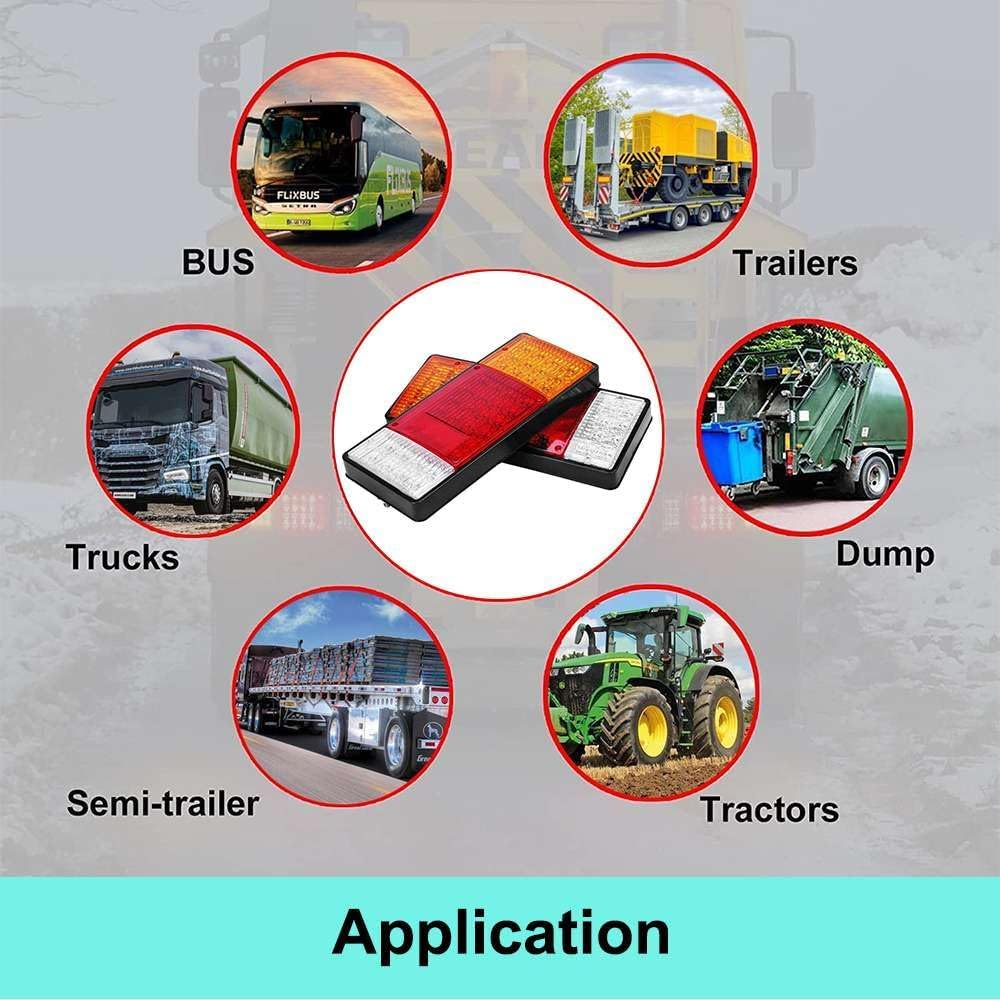 2X 44LED Trailer Ute Caravan Truck Stop Tail Lights Indicator Rear Lamp 10-30V image number 1