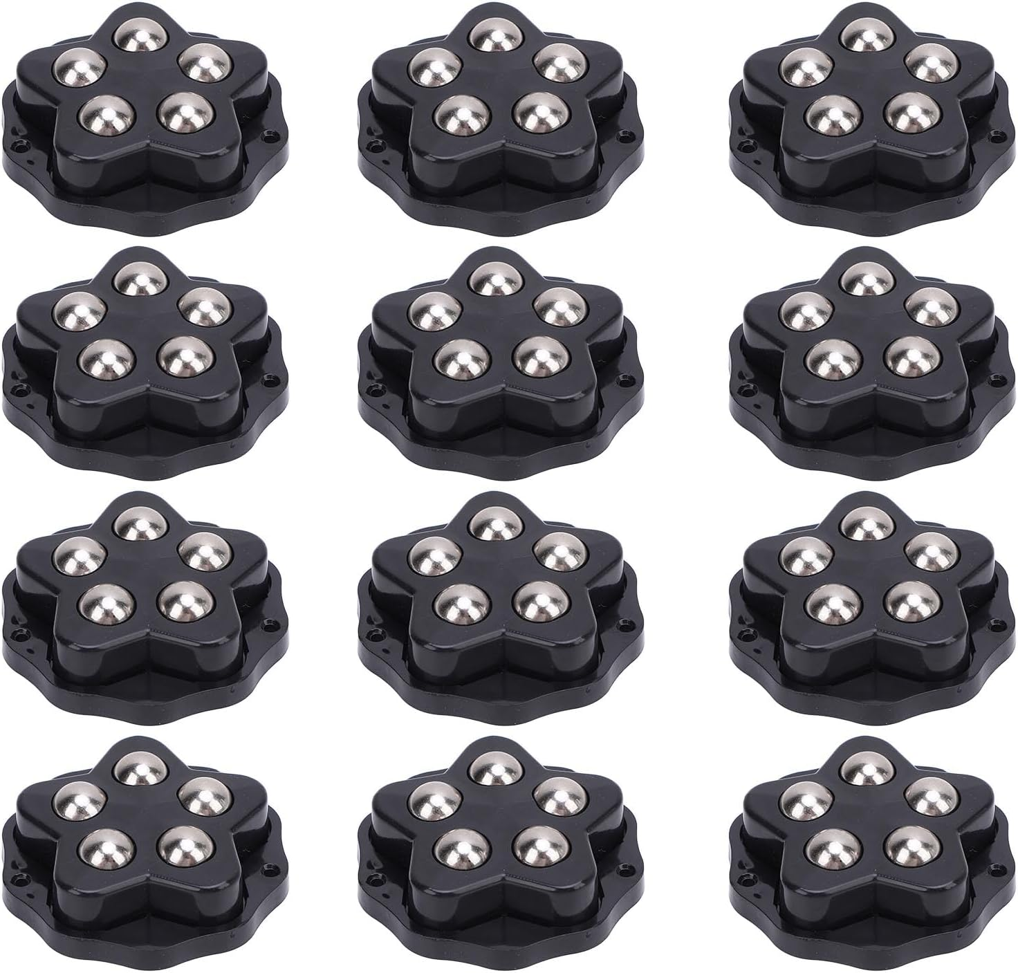 12PCS Self Adhesive Caster Wheels, 360&deg; Swivel Appliance Rollers Appliance Sliders for Kitchen Appliances, Mini Universal Wheel Roller Casters for Storage Box, Small Furniture