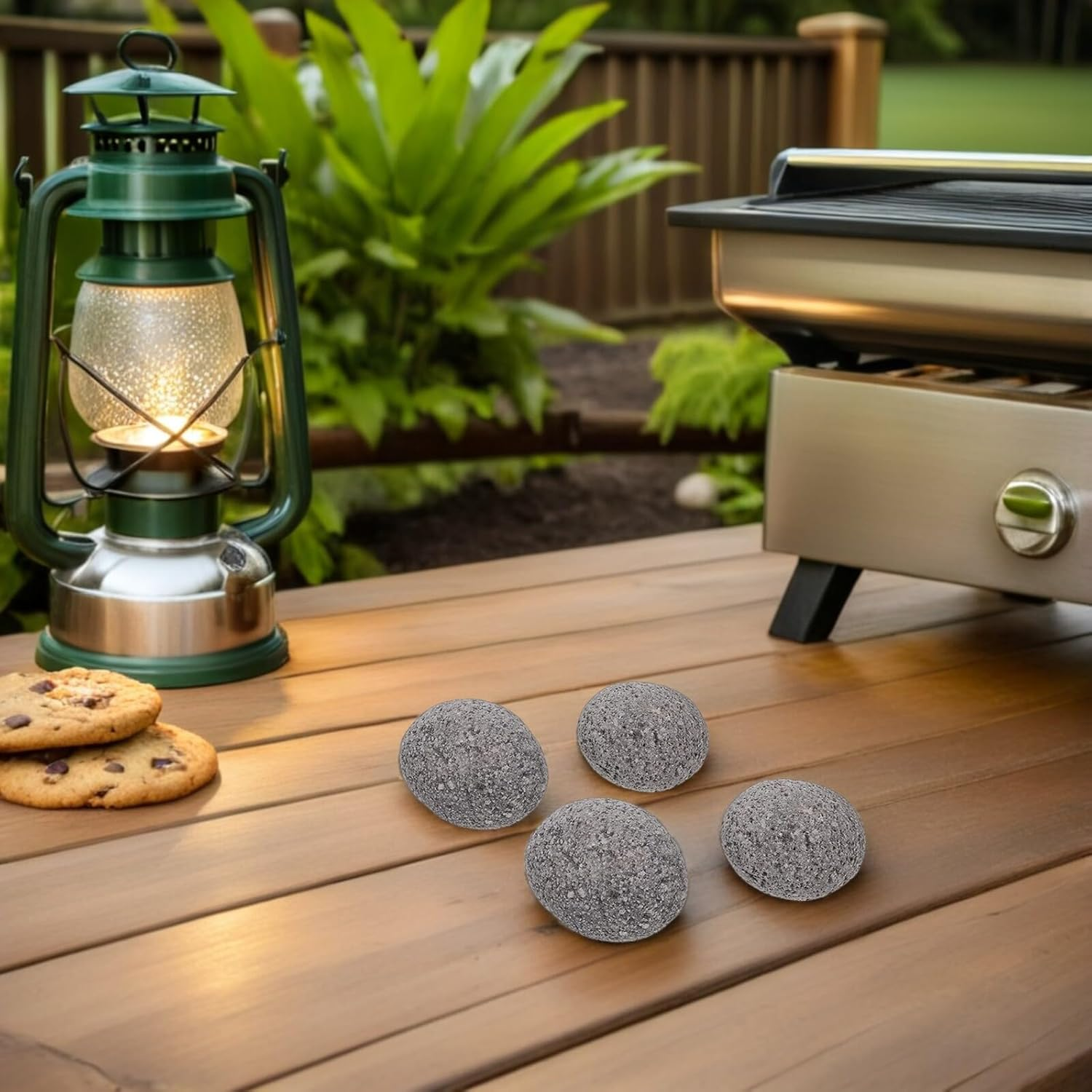 Natural Volcanic Lava Rocks for Fire Pit 1Kg Bag 3-5Cm Reusable Decorative Stones for Outdoor Fireplace Gas Grill Hearth Landscaping image number 3