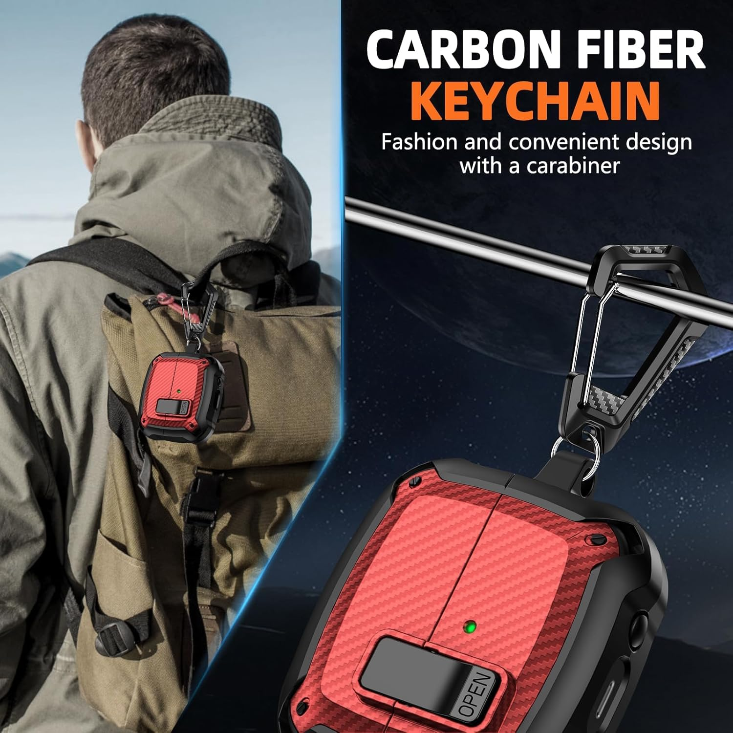 Compatible with Samsung Galaxy Buds 3 Case & Galaxy Buds 3 Pro Case,Full Body Shockproof Hard Shell Protection Design,With Secure Lock Clip image number 1