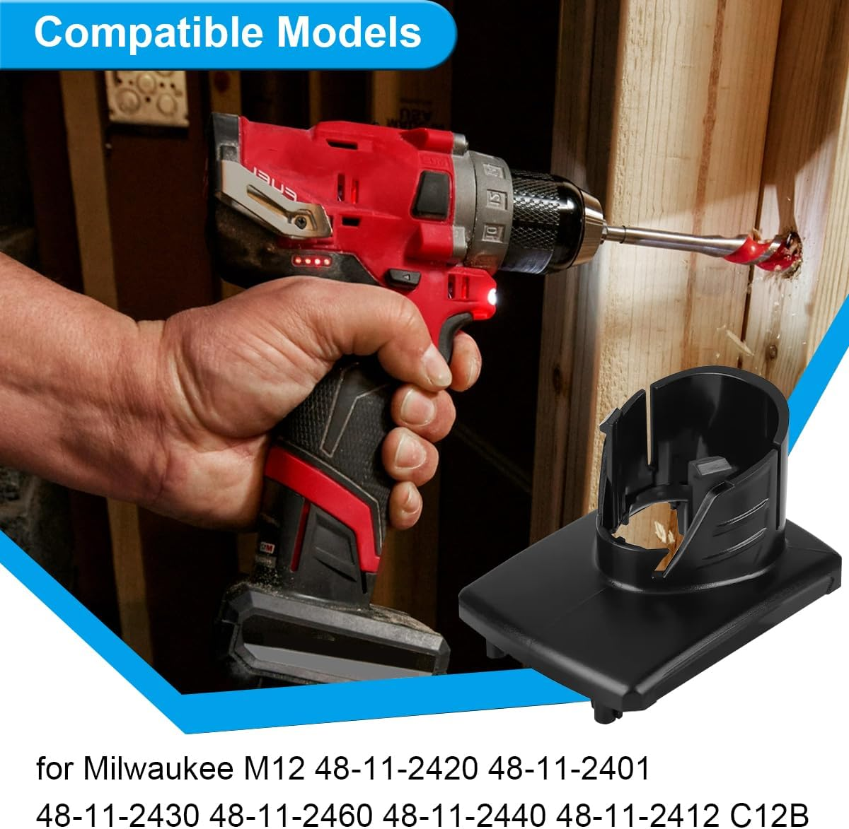 ZHUROUPU M12 Battery Case Cover Replacement for Milwaukee, Battery Top Plastic Case Replacement for Milwaukee 12V, M12 Li-Ion Battery Shell Housing Accessories 48-11-2411 48-11-2420 48-11-2401