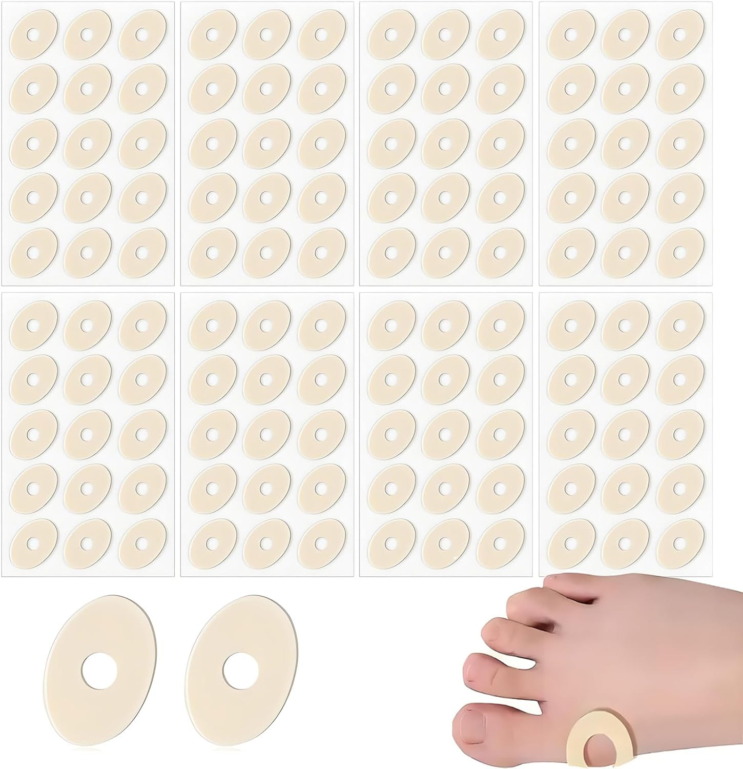 MYTOAU 120 Pcs Corn Cushions for Toes,Callus Cushions with Water-Resistant Self-Stick Adhesive, Upgraded Adhesion, Provide Cushioning and from Corns Rubbing, Protects Foot and Toes