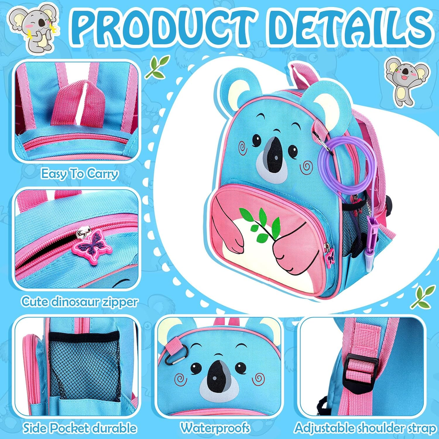 Siltriangle Feeding Tube Backpack G Tube Gj Backpack for Enteral Feeding Pump Gtube Accessories, Bag Only(Koala) - Koala image number 5