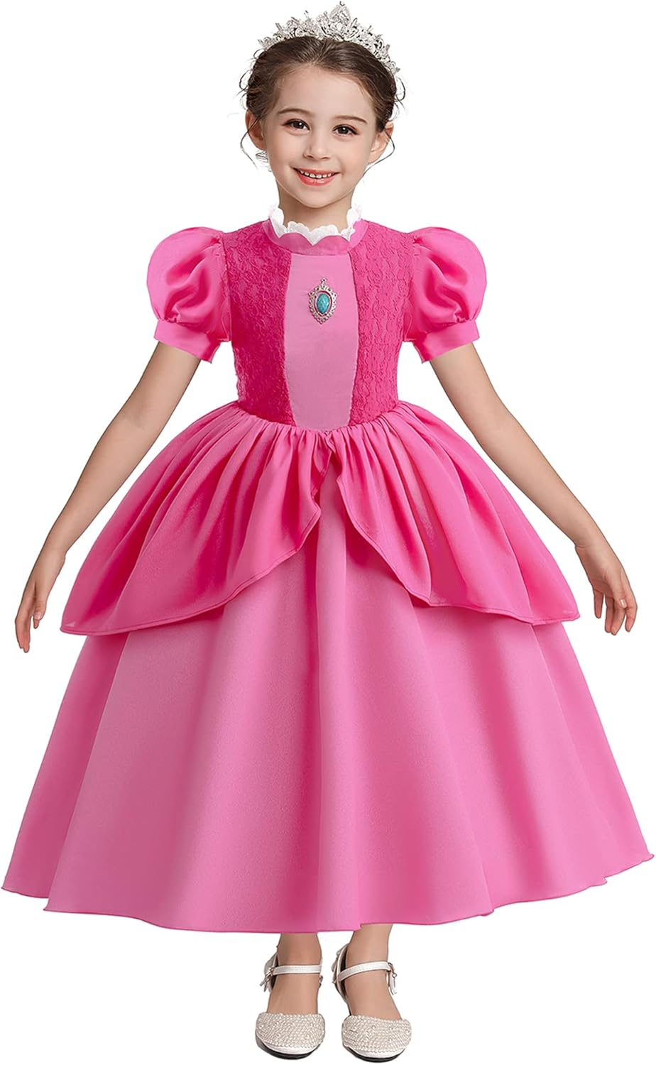 Princess Peach Costume for Girls, Perfect for Cosplay and Halloween Parties, Dress up as Your Favorite Princess image number 2