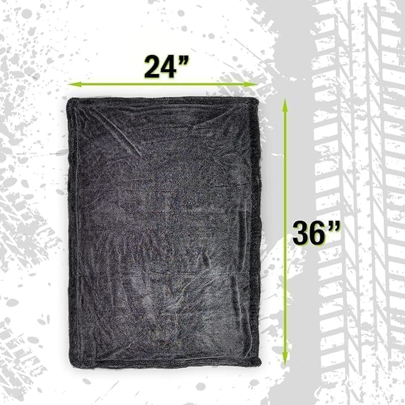 Mega Drying Towel - Large Premium Microfiber Car Drying Towel - 24"X36" 1200 GSM Double Twist Pile, Edgeless Design for No Scratches, Dries Your Entire Vehicle by Itself image number 1