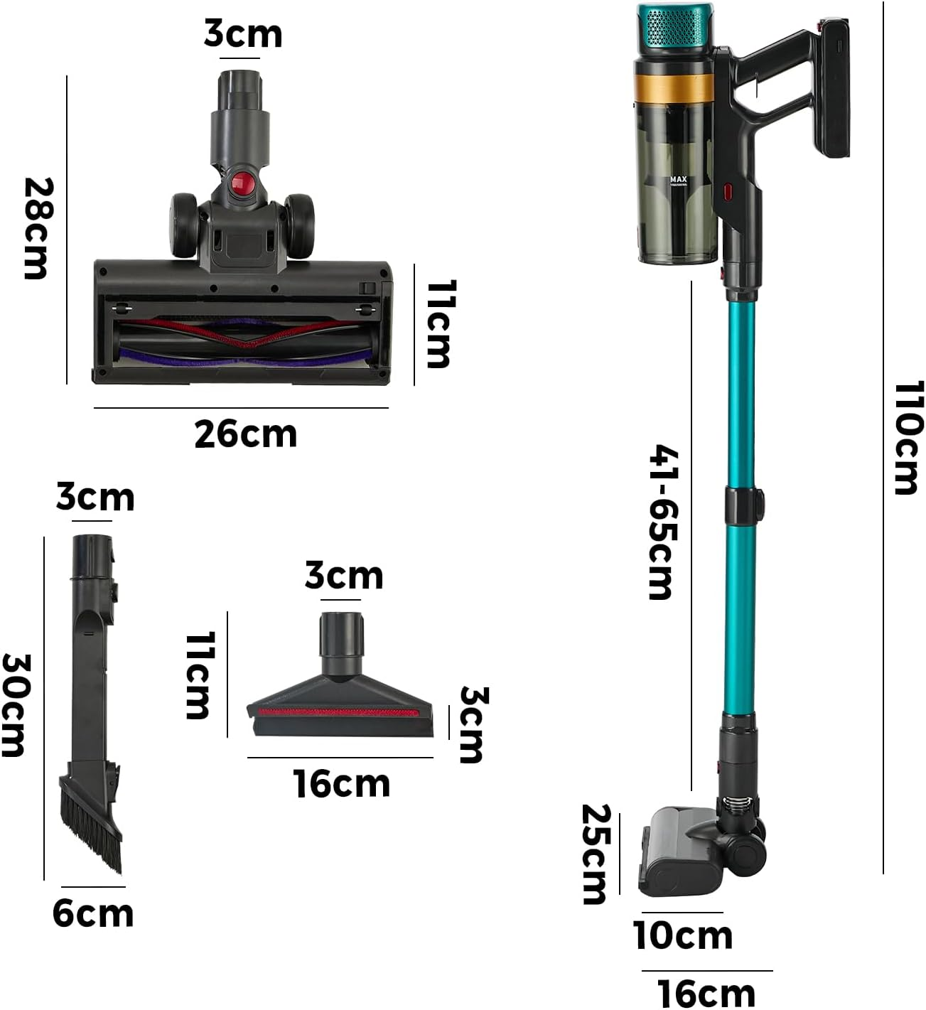 Cordless Stick Vacuum Cleaner &ndash; 45KPA Powerful Suction Bagless Handheld Lightweight Long Battery Life for Home Car and Pet Hair image number 3