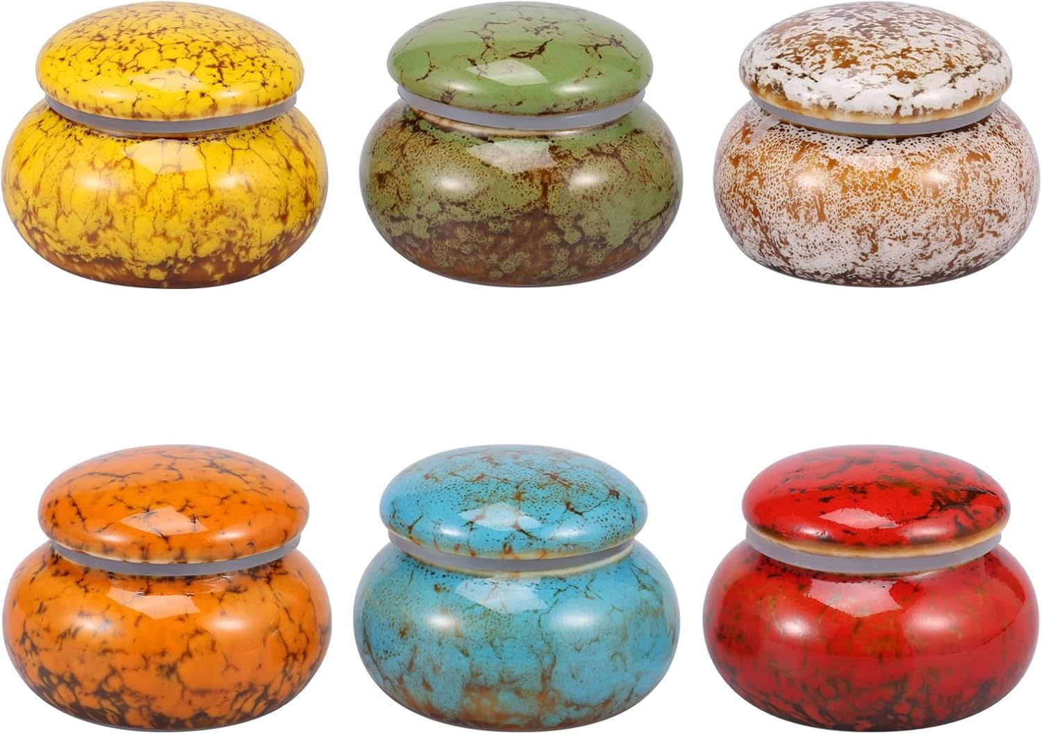 6 Pcs Ceramic Small Urn for Human Ashes Keepsake Compact Urns for Ashes Portable Keepsake Urn Reliable Mini Urn Decorative Small Urn Set for Human and Pet Ashes Fulasun. image number 3