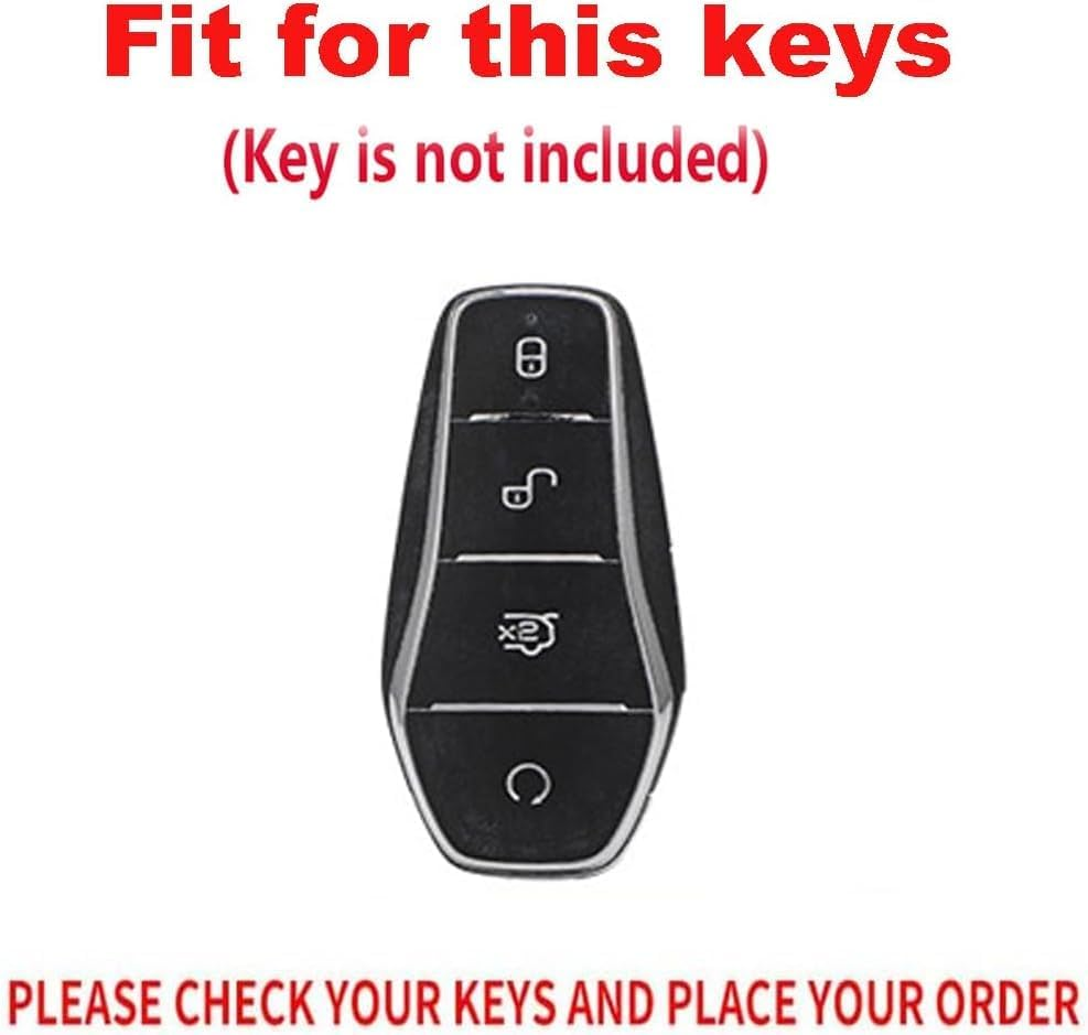 Key Case Shell Fit for BYD Han Ev Tang Dm Qin plus Song Pro MAX Leather Car Key Fob Cover Accessories Key Cover, Blue - Blue image number 5