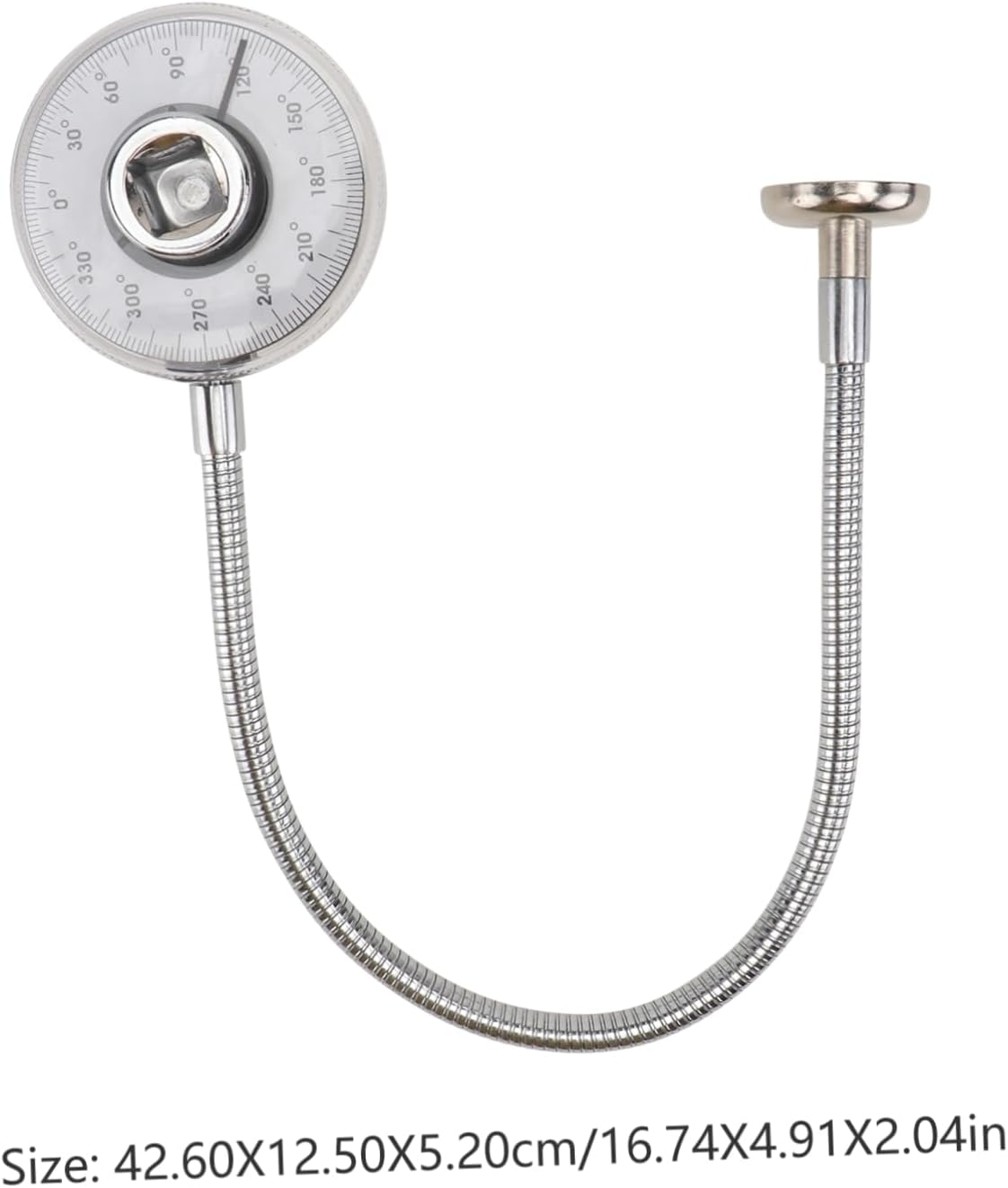 Homoyoyo Precise Wrench Torque Measuring Gauge Tool Silver Square Hole Angle Torque Gauge for Hand Tool Use in Automotive Maintenance and Repair image number 3