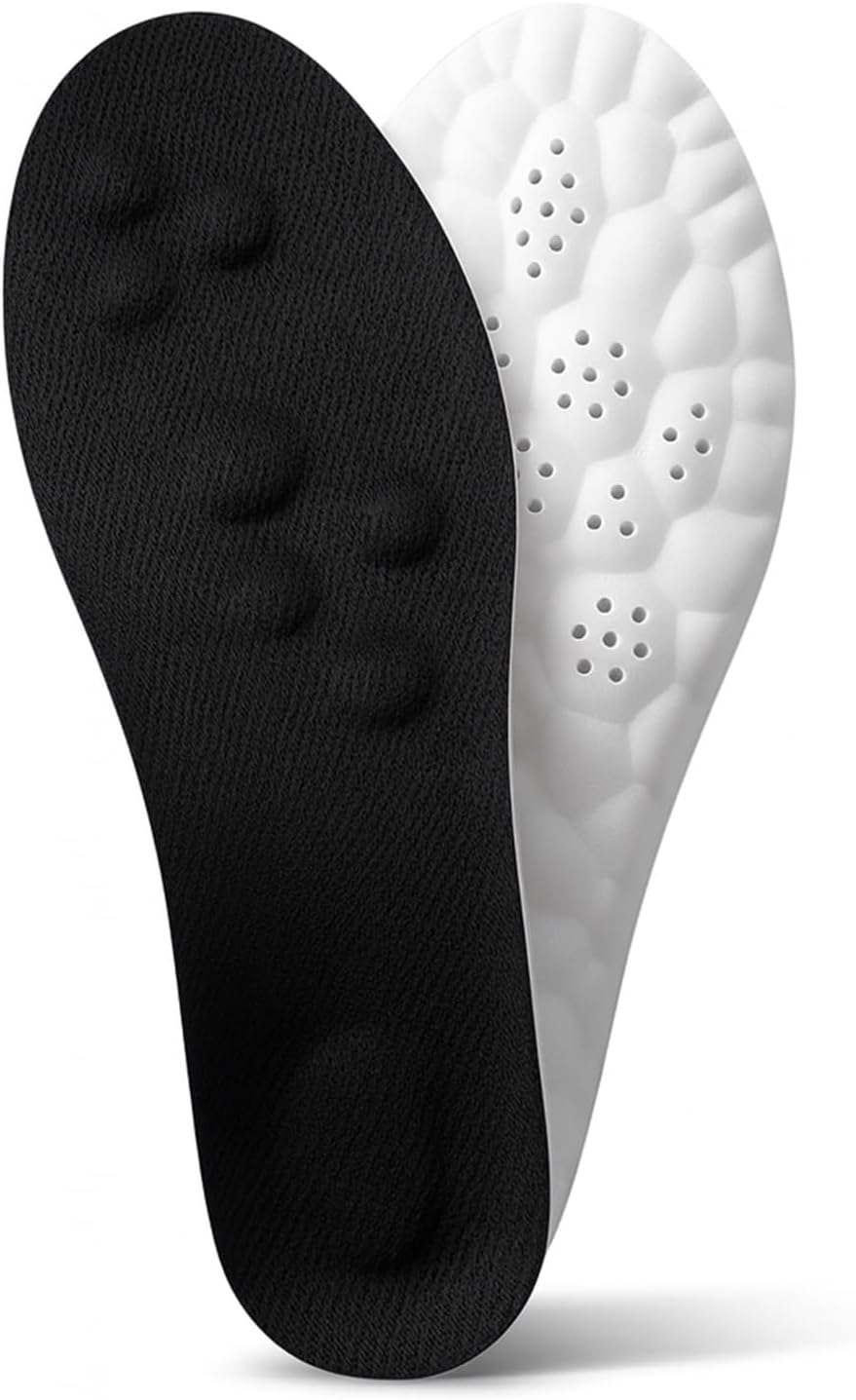 Steppers Insoles &ndash; 4D Cloud Cushion Memory Foam Shoe Inserts with Arch Support &ndash; Comfort Insoles for Men & Women &ndash; All Day Walking Running Work Support, Relieve Foot Fatigue (Orange,Men 9-10.5/Women 10.5-12)