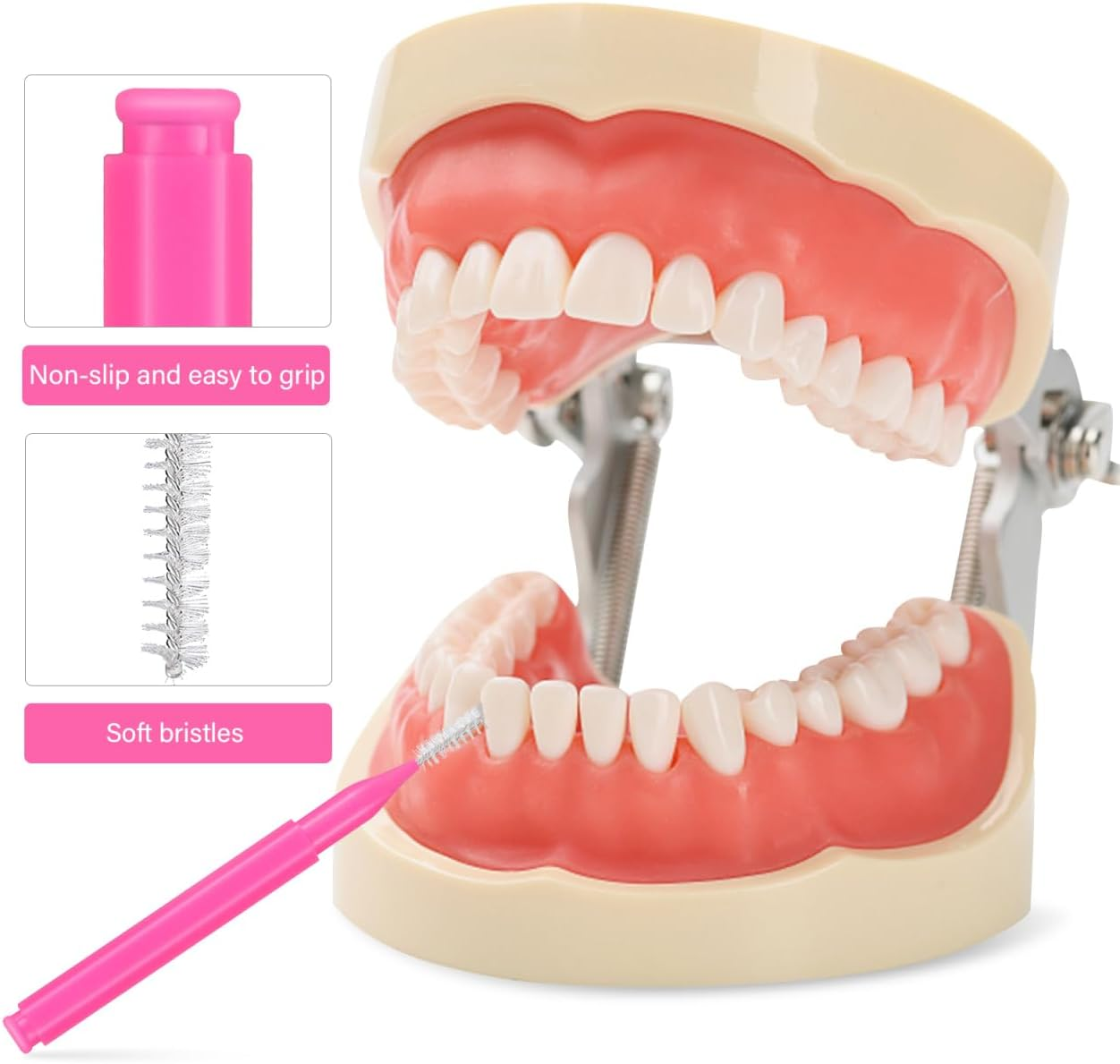 KOMBIUDA 100Pcs Interdental Brush Toothpicks - Retainer Cleaner Braces Stick for Cleaning Braces Portable Oral Care Tools 5 Colours image number 1