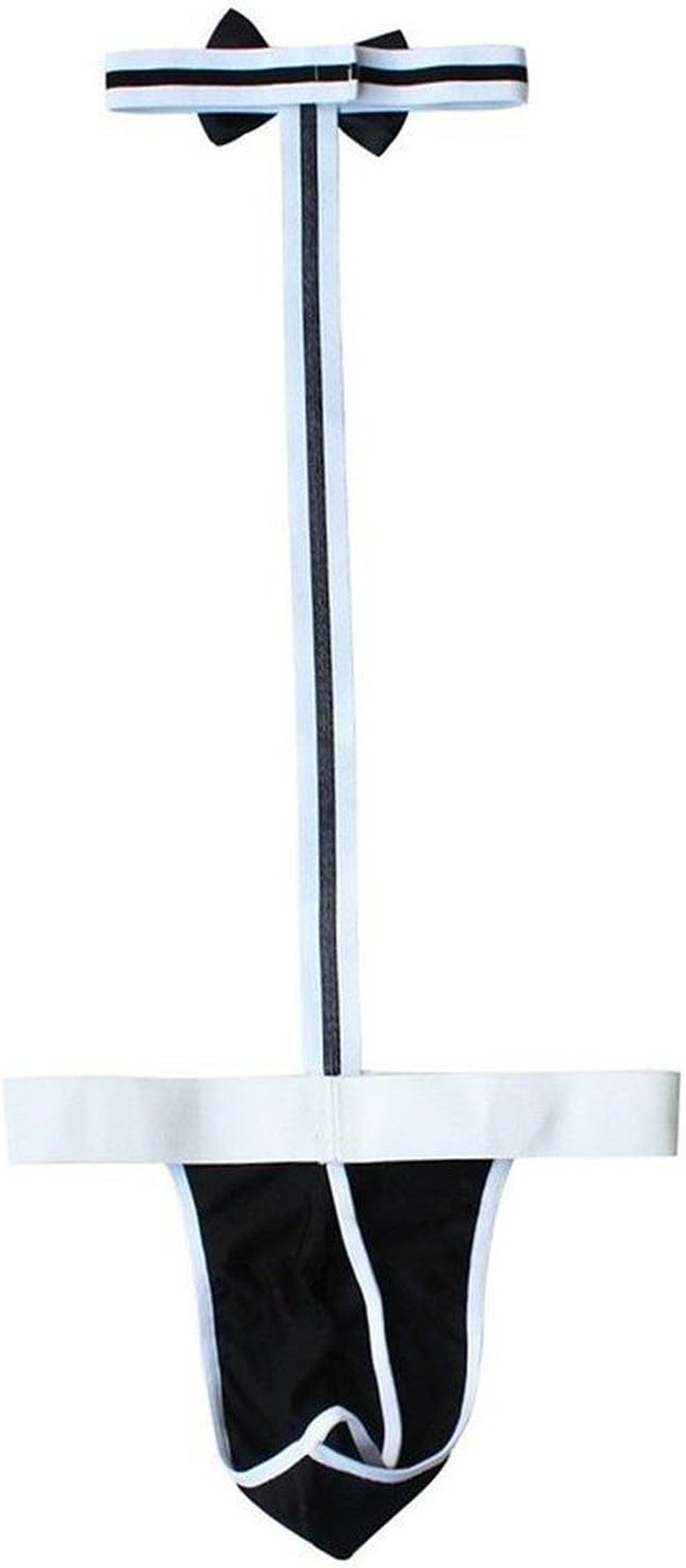 Shinywear Men'S Sexy Mankini Costume Suspender Swimsuit Swimwear Thong Underwear - Black image number 2