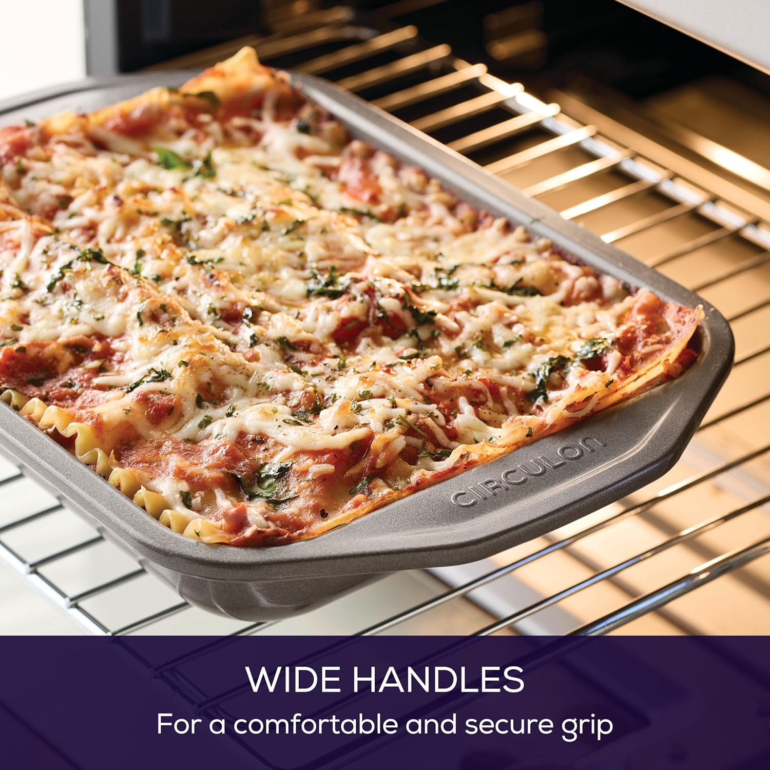 Circulon Total Bakeware Nonstick Toaster Oven & Personal Pizza Pan Baking Set, 4-Piece image number 5