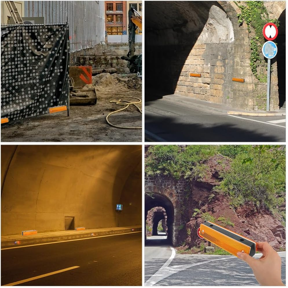 Gatuida 5Pcs Rectangular Reflective Delineators Driveway Reflectors Road Pavement Markers Reflective Road Signs