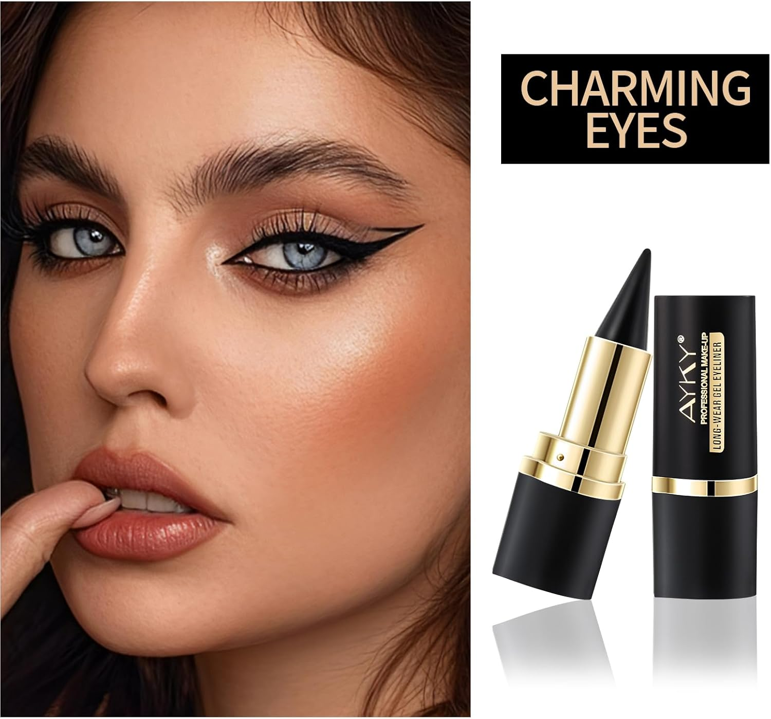 Noerrors 2 Colours Black Brown Eyeliner Pens, Waterproof Cream Waterline Eye Pen, Smudge-Proof Smokey Eye Liner Pen, Quick Drying Long Lasting Eye Makeup image number 1