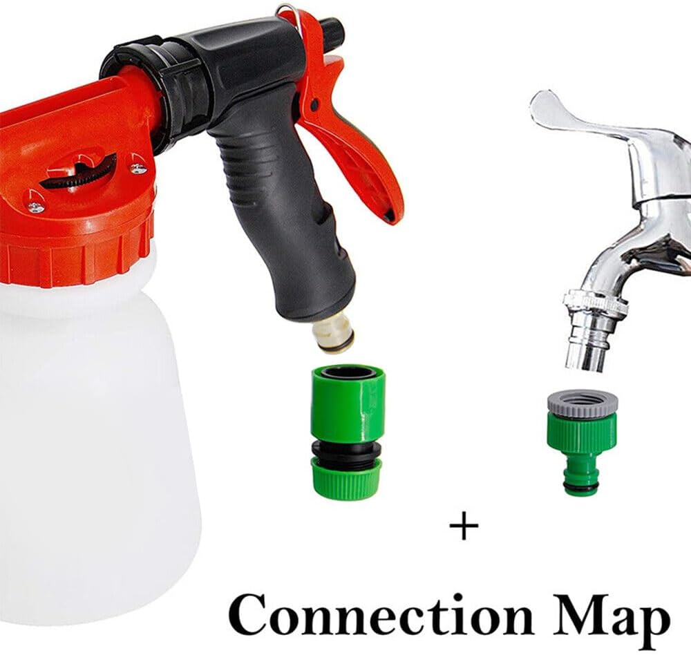 8PCS 1L High Pressure Car Wash Snow Foam Gun Washer Lance Hose Pipe Soap Spray Bottle image number 5