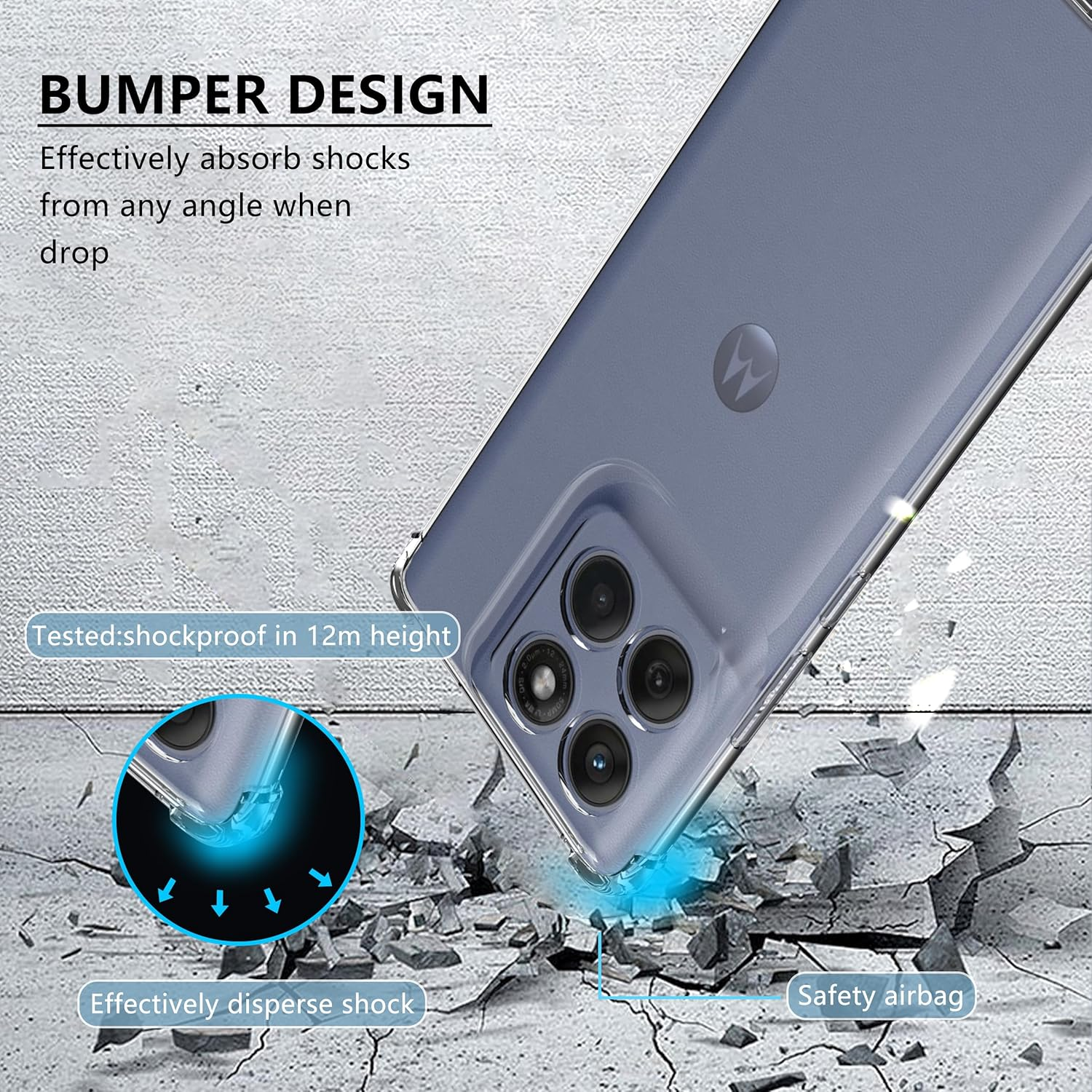 Anoowkoa TPU Case for Moto Edge 60 Fusion Phone Case Clear with Built-In Camera Lens Protector Thin Transparent Protective Back Cover Soft Flexible Bumper Hybrid Silicone Case image number 3