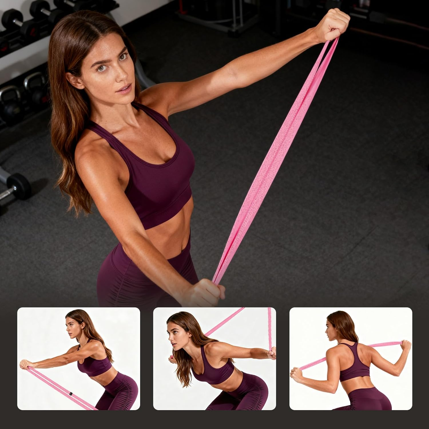 Fabric Resistance Bands Set for Working Out, 3-Level Workout Bands 18-70Lb, Long Resistance Bands for Women and Men | Elastic Bands for Exercise Bands, for Home Gym Workout, Yoga, Pilates image number 5