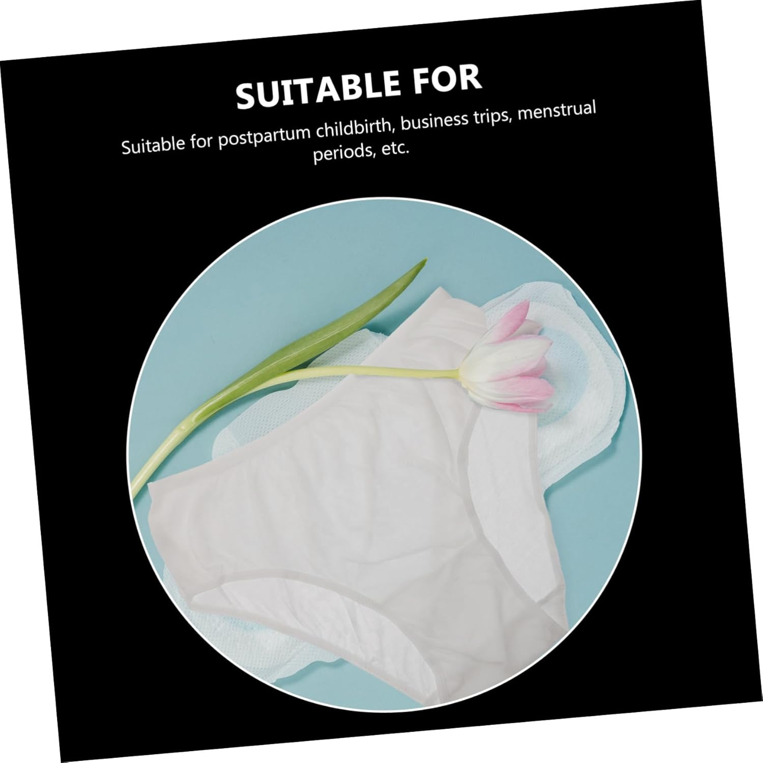 Hohopeti 4Pcs Disposable Breathable Maternity Panties for Women Postpartum Care XXL Soft Elastic Waist Skin-Friendly Travel Underwear for Pregnancy White image number 6