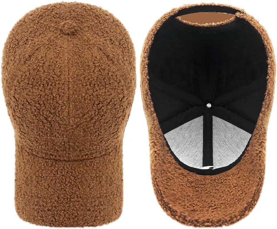 Lamb-Wool Baseball-Caps Warm-Winter Teddy-Fleece Hip-Hop Cap for Men Women Outdoor Travel