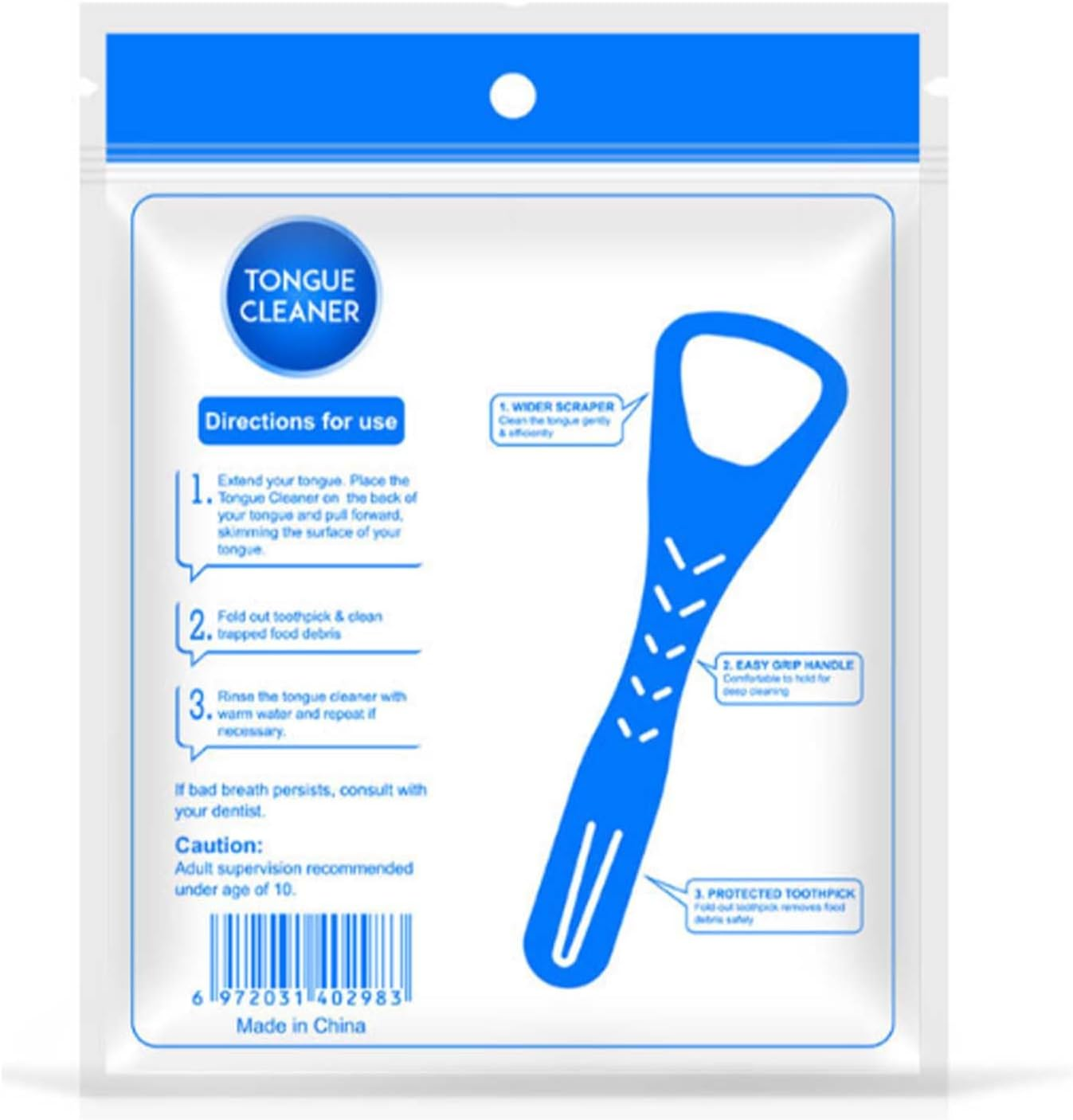 Tongue Scraper，Disposable Tongue Cleaner 30 Pack, Bpa-Free Tongue Scraper & Brush with Toothpick, Portable White Tongue Cleaners for Adults, On-The-Go Oral Hygiene