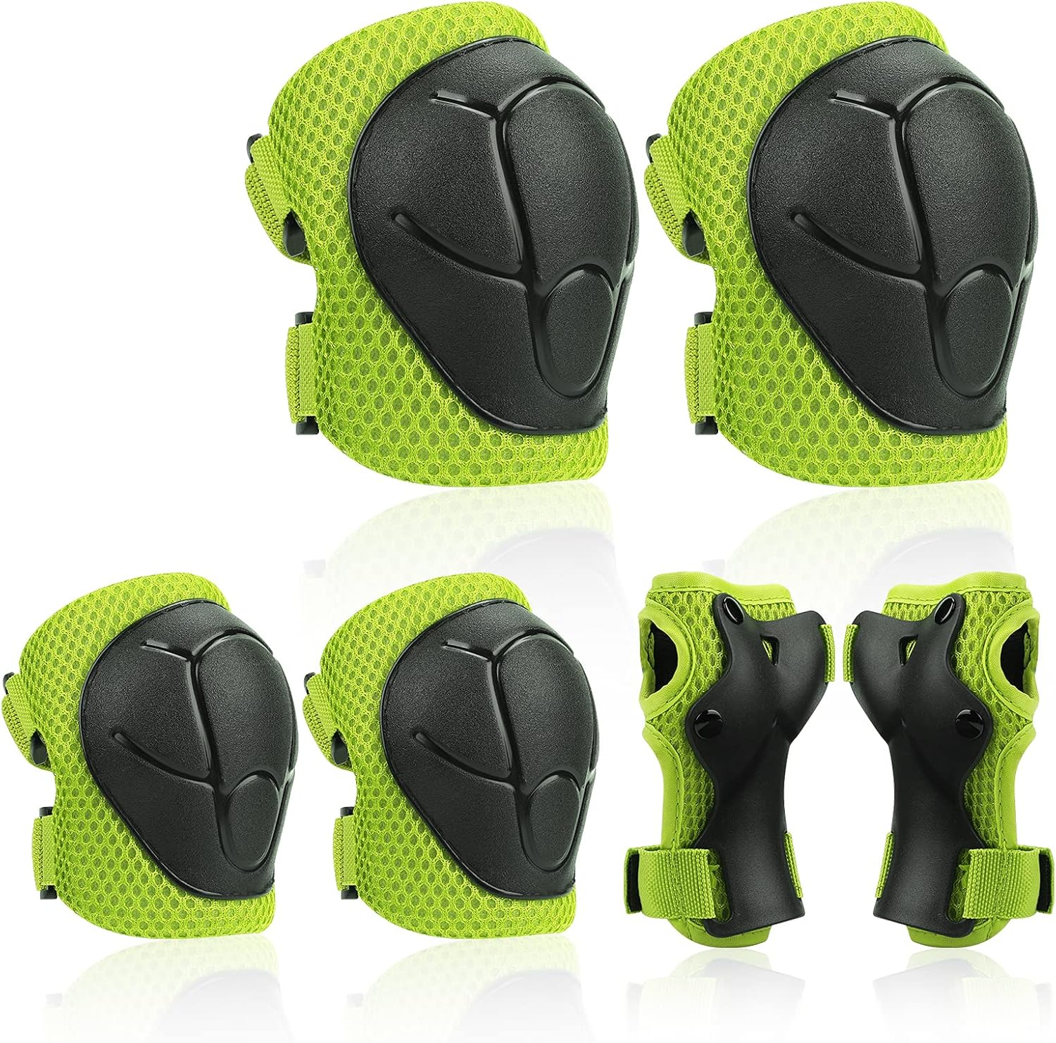 Knee Pads Elbow Pads Ages 3-6 Toddler & 5-8 Kids, 6 in 1 Protective Gear Safety Set with Wrist Guard for Cycling Skateboard Roller Skating Scooter Bike Ski Sports Boys Girls