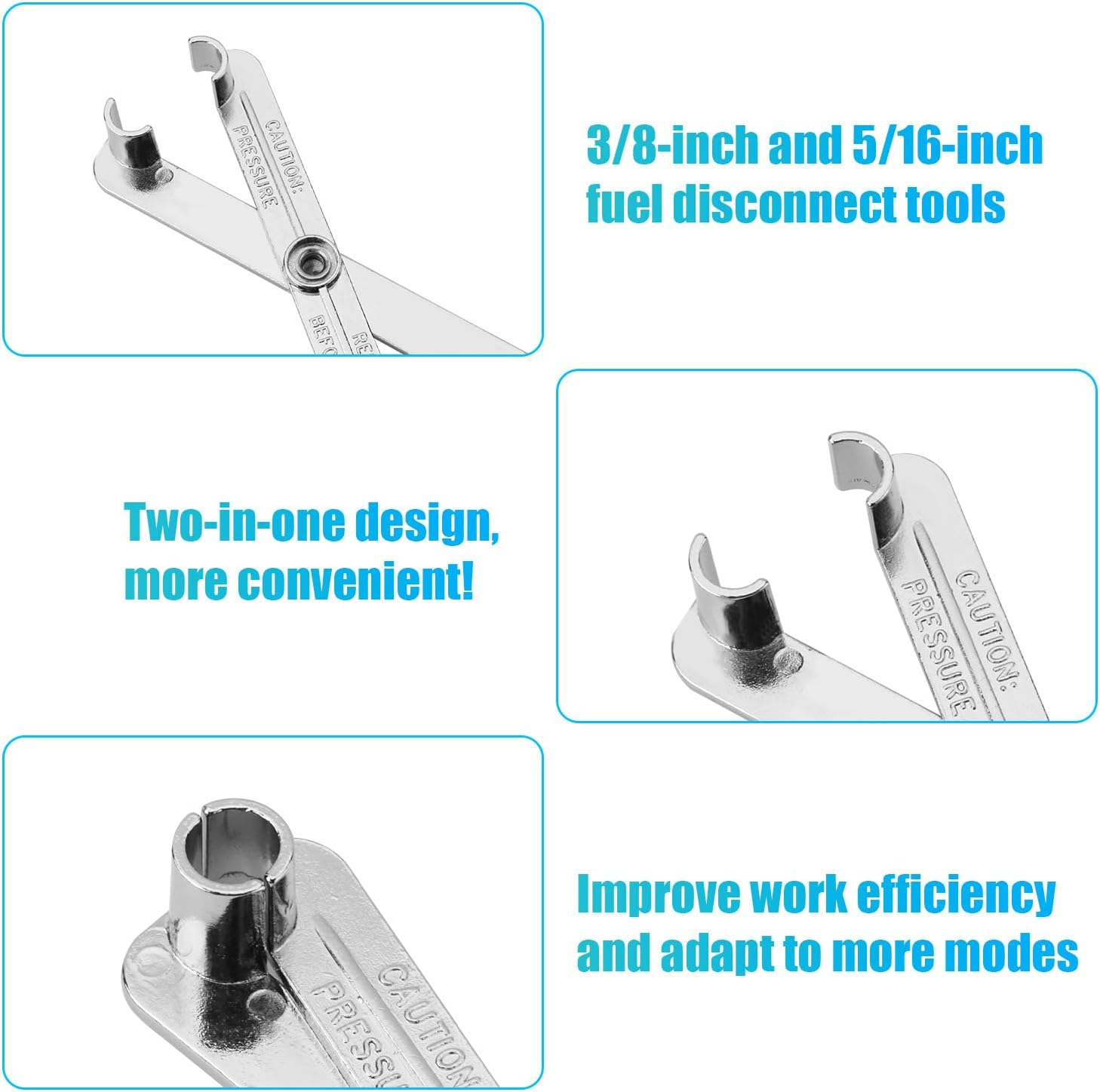 Fuel Line Transmission Line Disconnect Tool, Scissor Fuel Line Disconnect Tool 3/8 & 5/16 Inch Fuel Filter Tool 2-In-1 Transmission Line A/C Line Remover Tool for Mazda image number 5