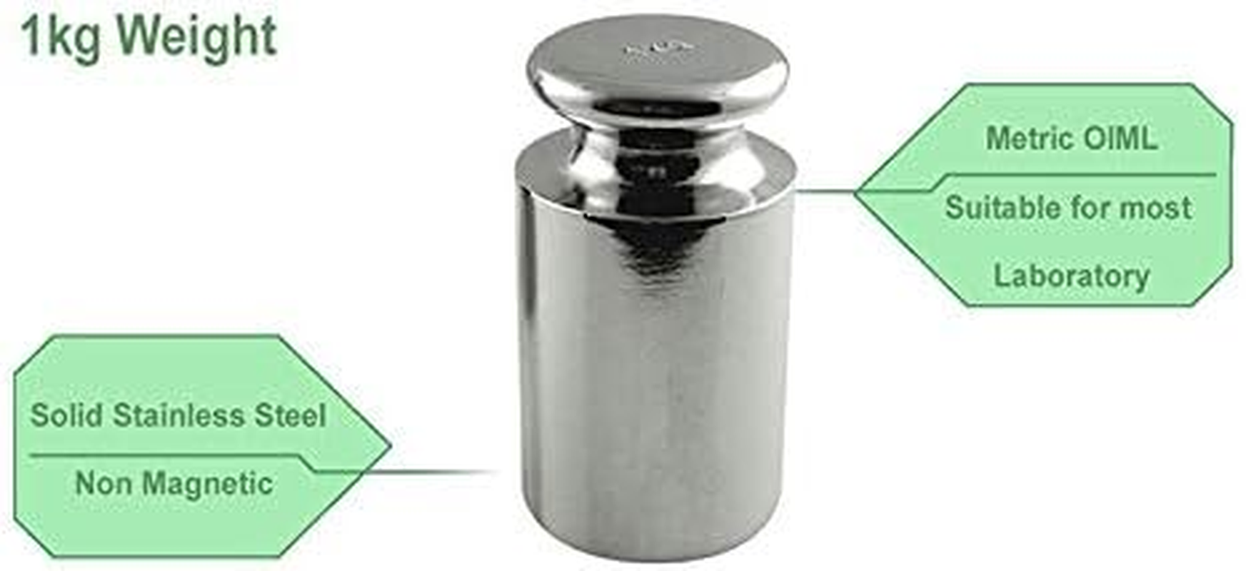 Qezodsx Calibration Weight for Digital Scale, Carbon Steel, Chrome, 1000G (1KG WGT)