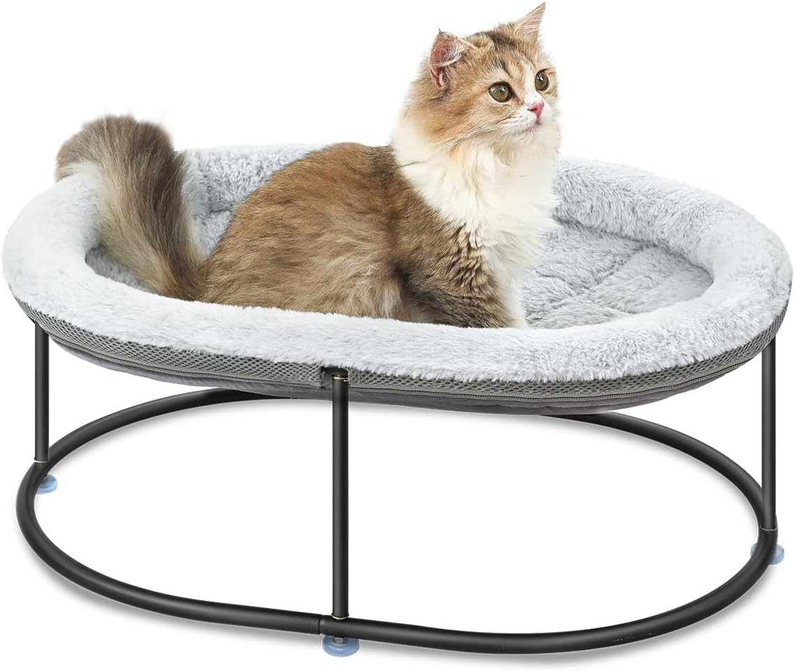 Cat Bed for Indoor Cats, Fluffy Cave Large Enclosed House Pet Hammock with Removable Washable Cover for Sleeping Kittens, Small Dog, Oval Hideaway image number 3
