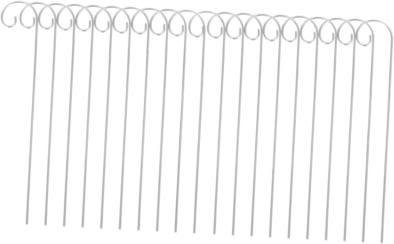 INOOMP 20Pcs Mini Shepherd Hook Garden Plant Sign Stake Metal Garden Markers Stake Outdoor Lawn Ornament Hanger for Hanging Plants Signs Decorations