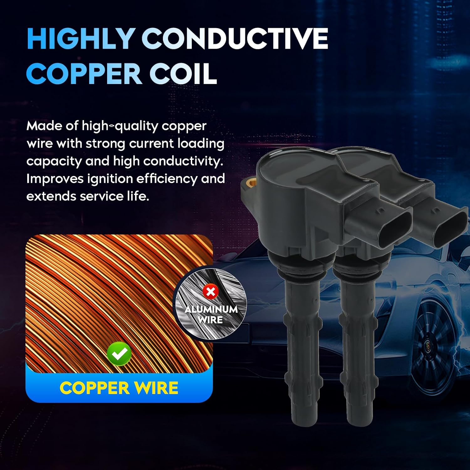 Ignition Coil Pack + Iridium Spark Plugs for Dodge Sprinter 2500 3500 Mercedes-Benz C230 C280 C300 C350 CL550 CLK350 CLK550 CLS550 E350 E550 G550 GL450 GL550 GLK350 ML350 ML450 ML550 R350 S400 S550