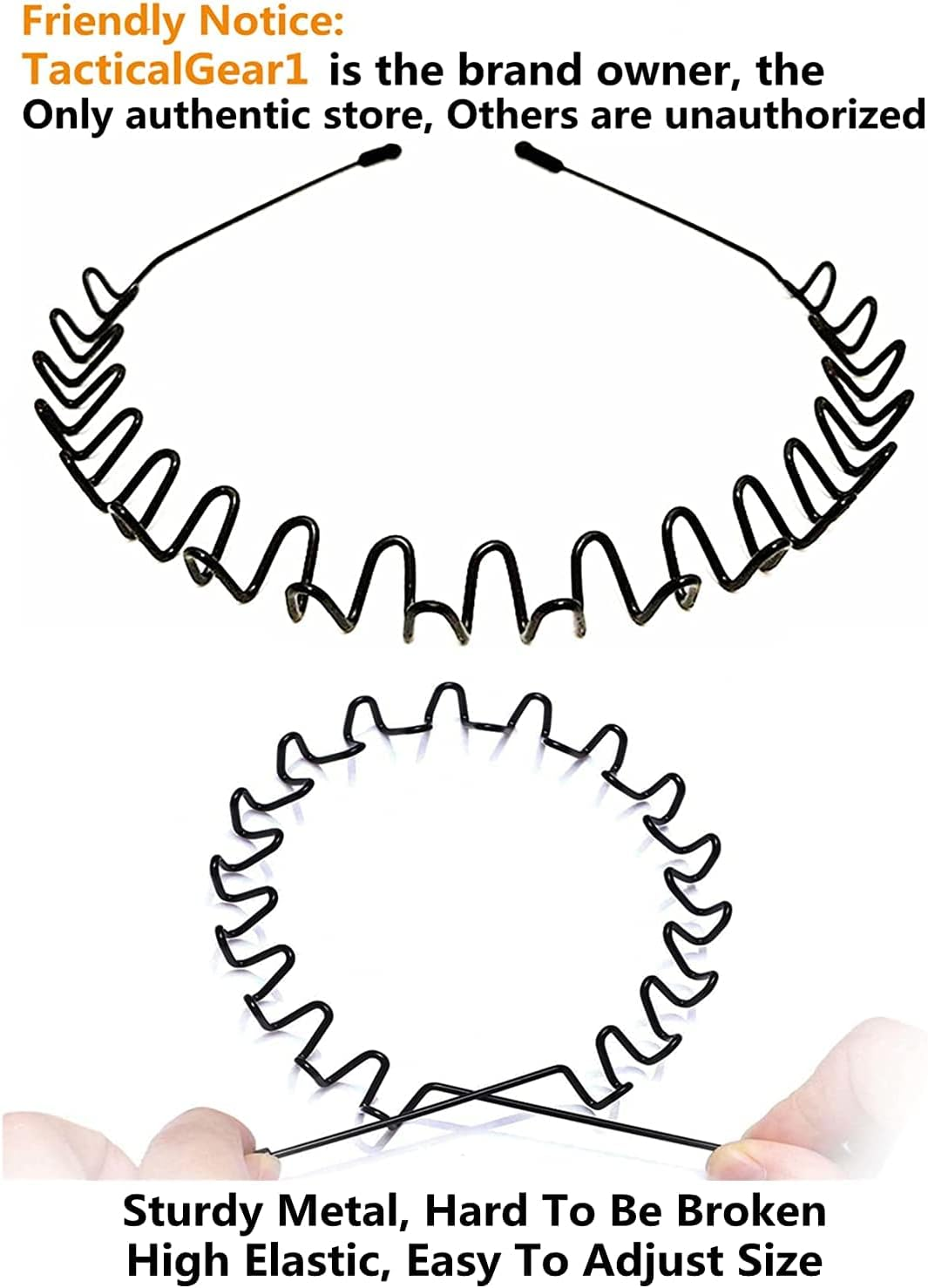 VAKRATUNDA KITCHENWARES Metal Hair Band for Men Metal Headbands for Women Mens Headband for Long Hair Spring Wavy Headband for Men or Women image number 4