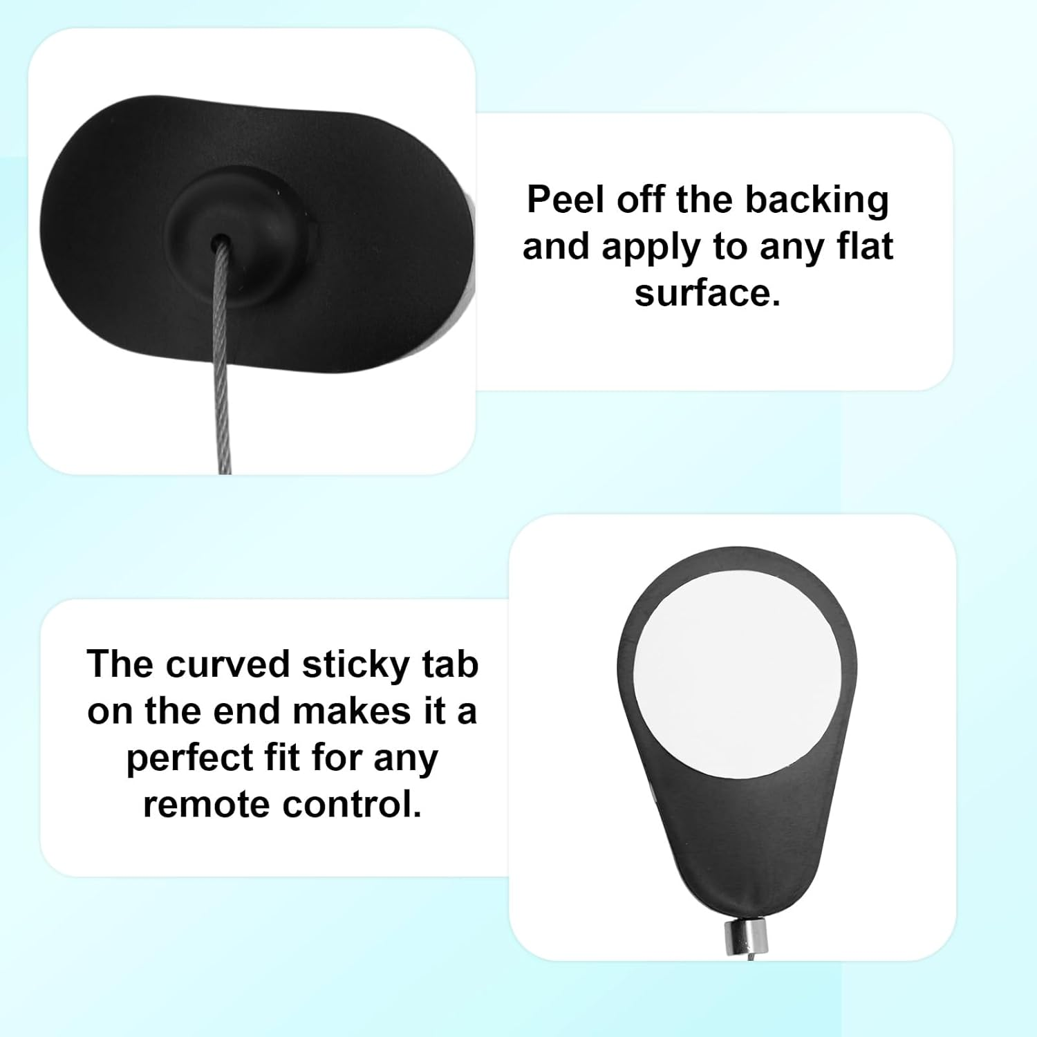 2Pcs Retractable Remote Control Tether Locks, Premium Durable Retractable TV Remote Control Lanyard Tether with 2 Wrenches for Home Office Use image number 1