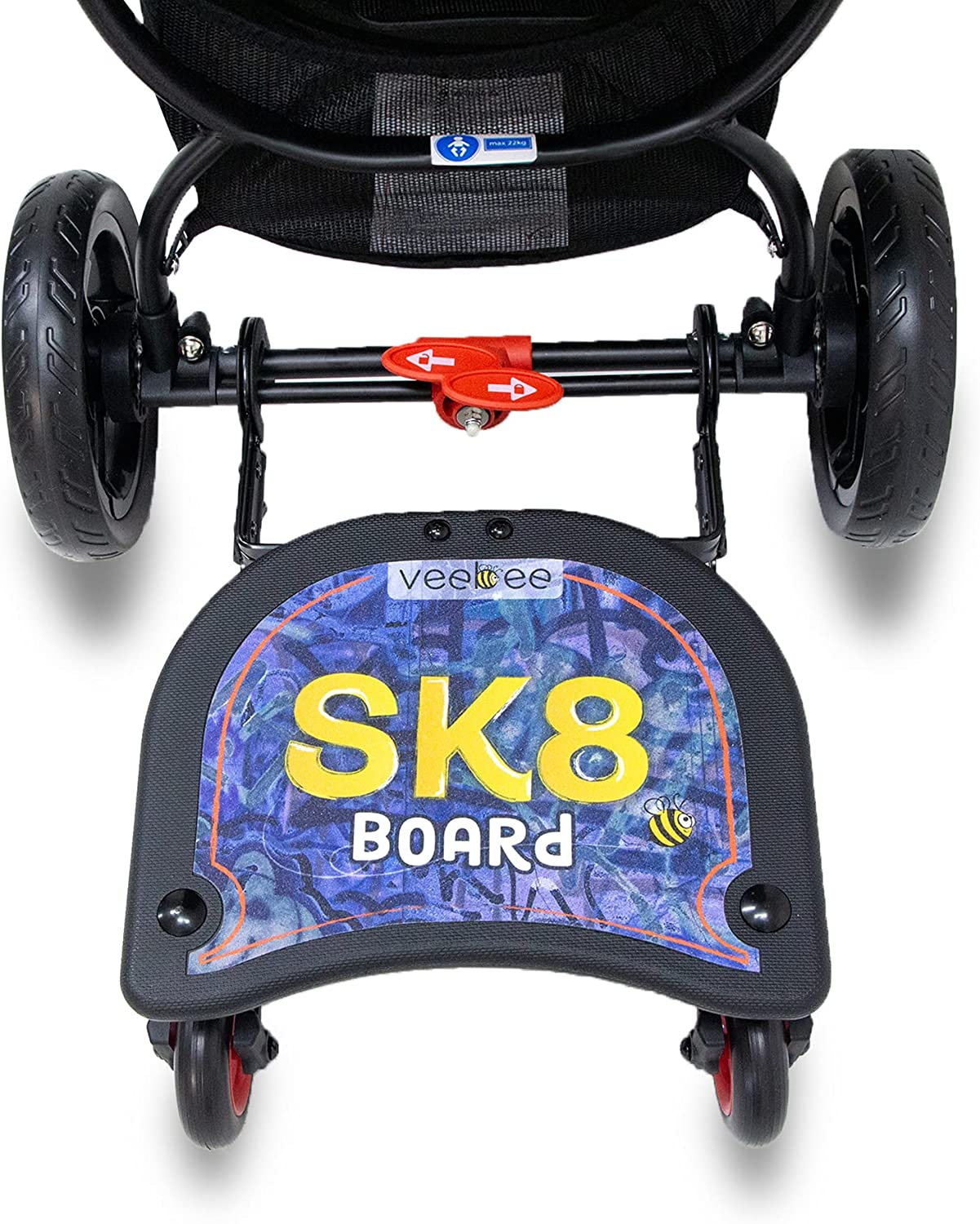 Veebee Valcobaby Ride on Stand SK8 Board, Black image number 2