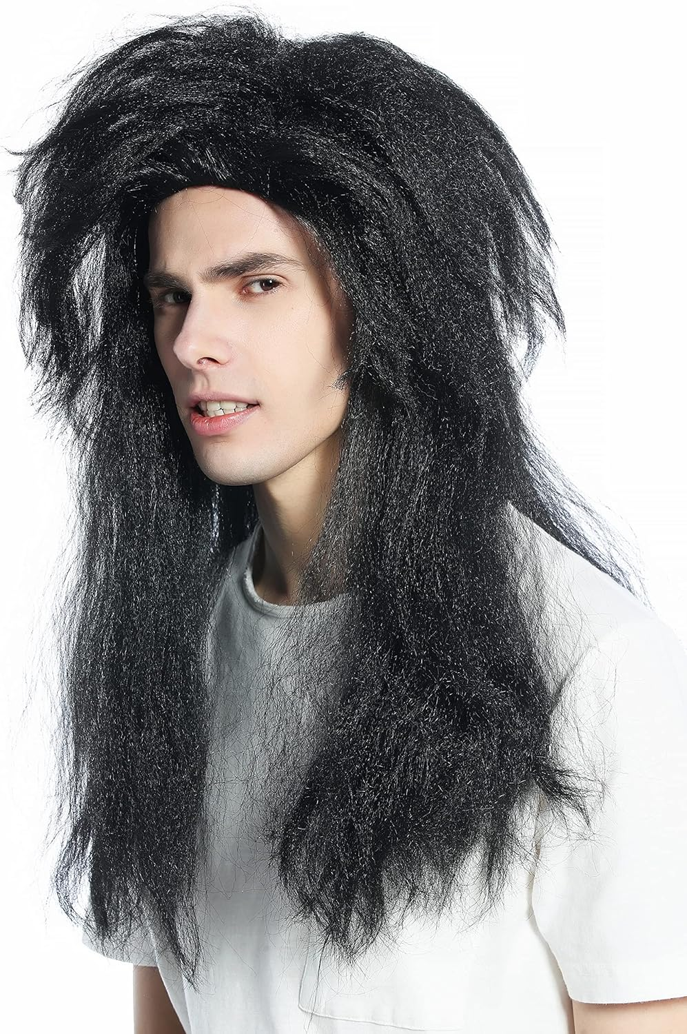 WIG ME up - CW-019-P103 Halloween Carnival Wig 80S Retro Hair Metal Hard Rock Goth Long Voluminous Black image number 1