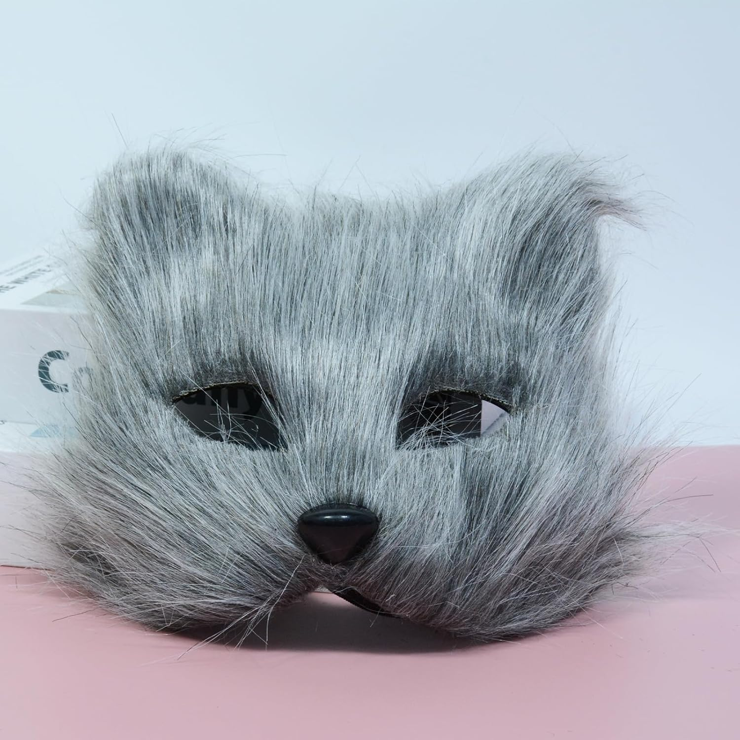 Furry Costume Wolf Costume for Girls Adult Kids Includes Fox Tail Plush Mask and Plush Paw Gloves Perfect for Halloween Costume Parties Christmas Events(Grey)